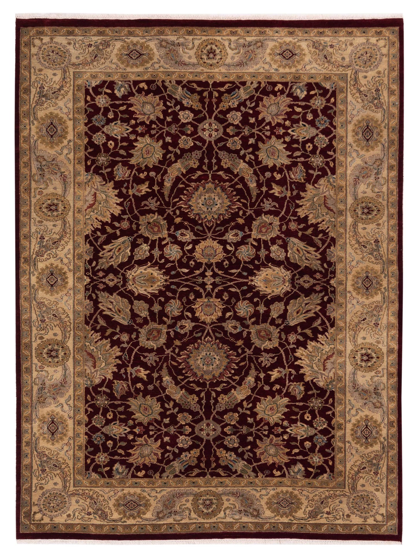 Rajpur Crown Burgundy Beige Transitional