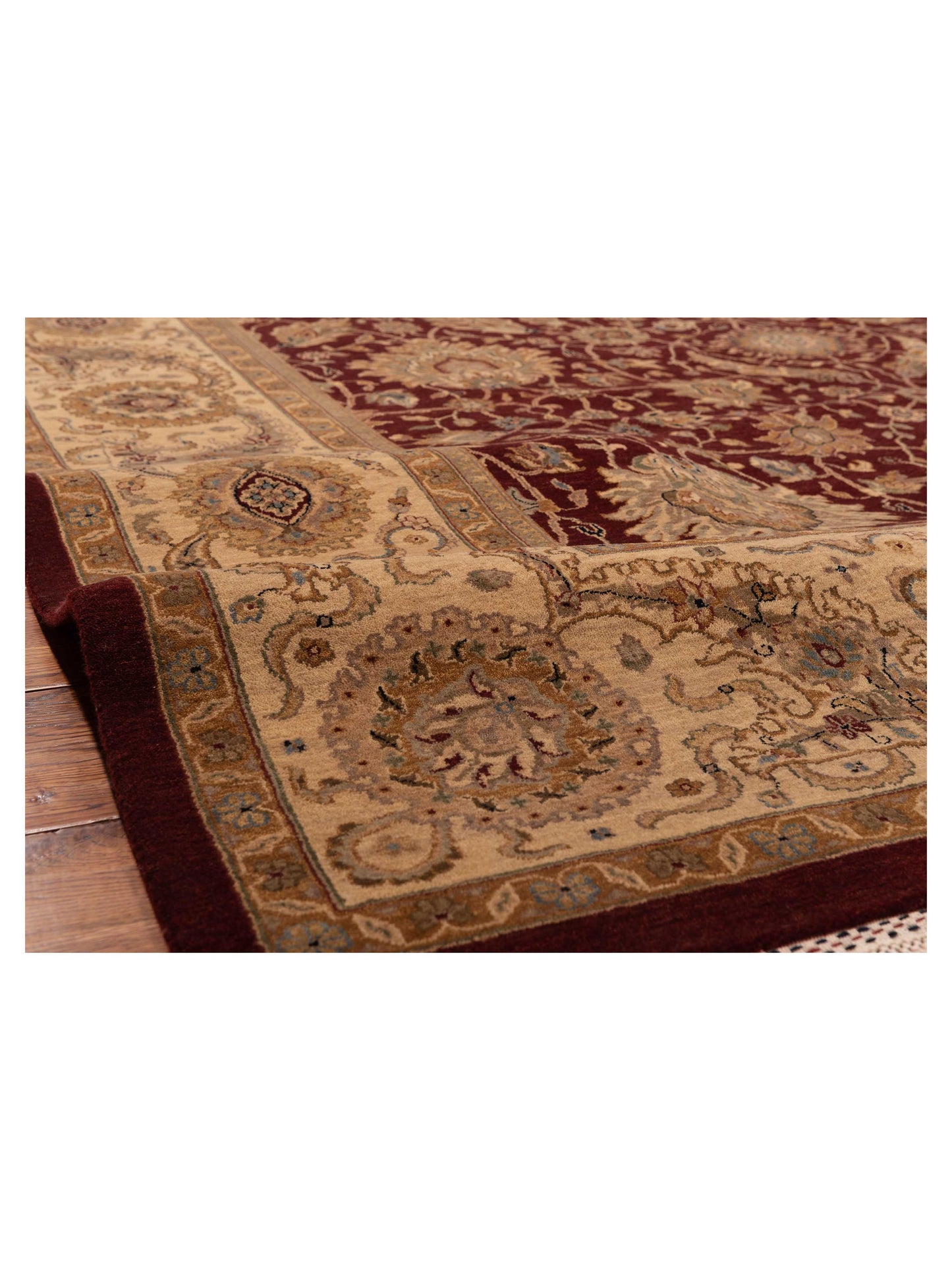 Sivas 131279 Burgundy Cream 9.4x12.1 Hand Knotted Rug