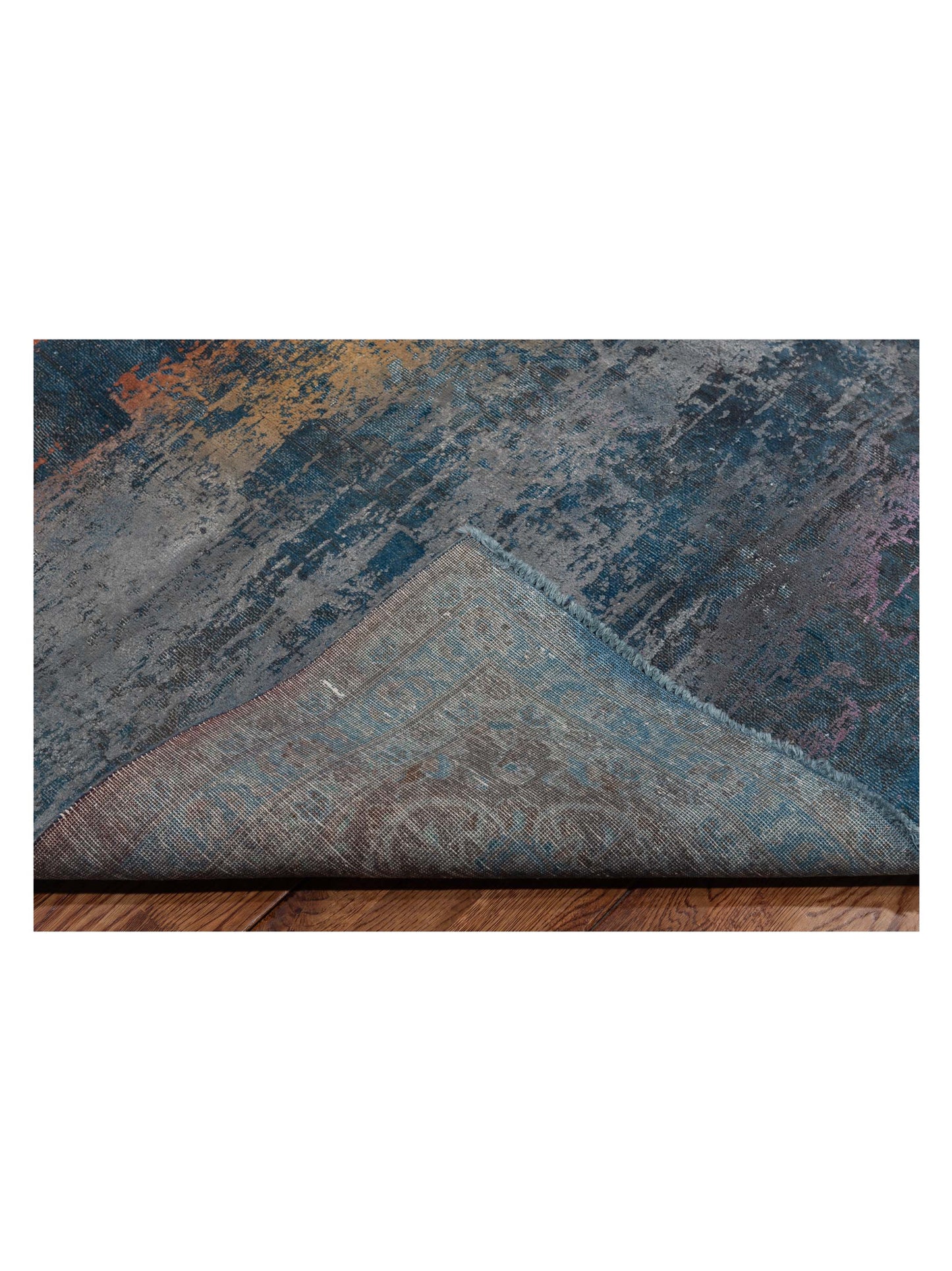 Vintage 133097 Blue Blue 9.2x12.2 Hand Knotted Rug