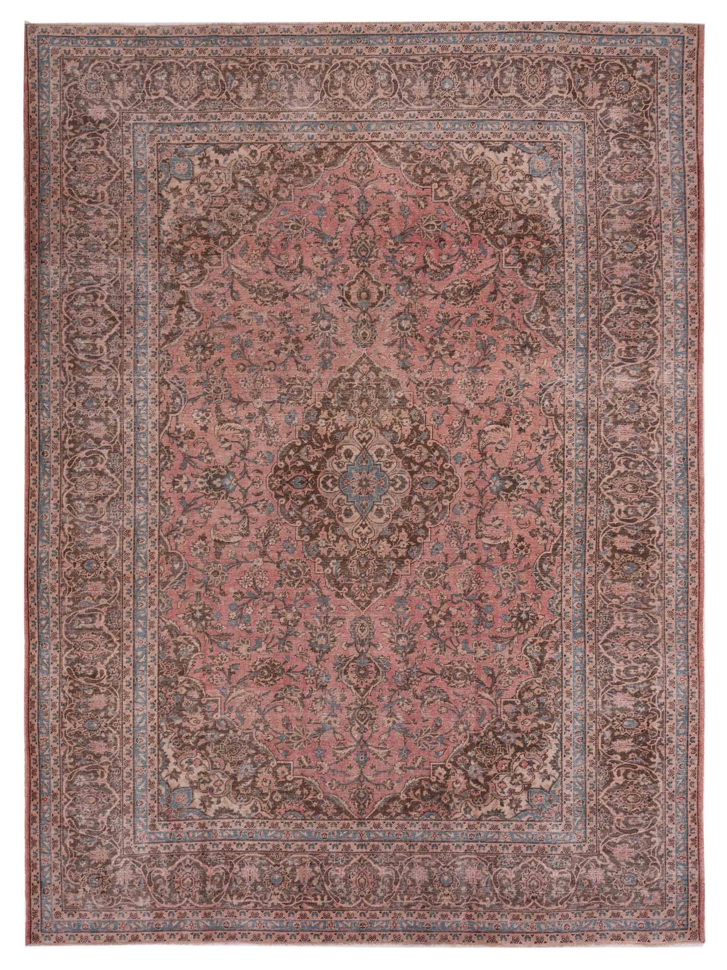 Pasha Antique Heirloom Pink Brown Traditional