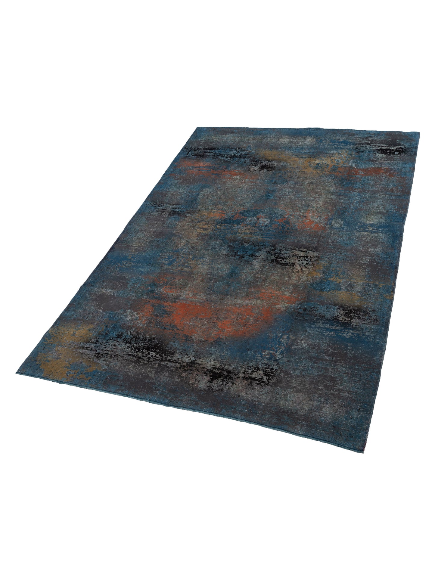 Vintage 133105 Blue Gray 8.1x12.4 Hand Knotted Rug