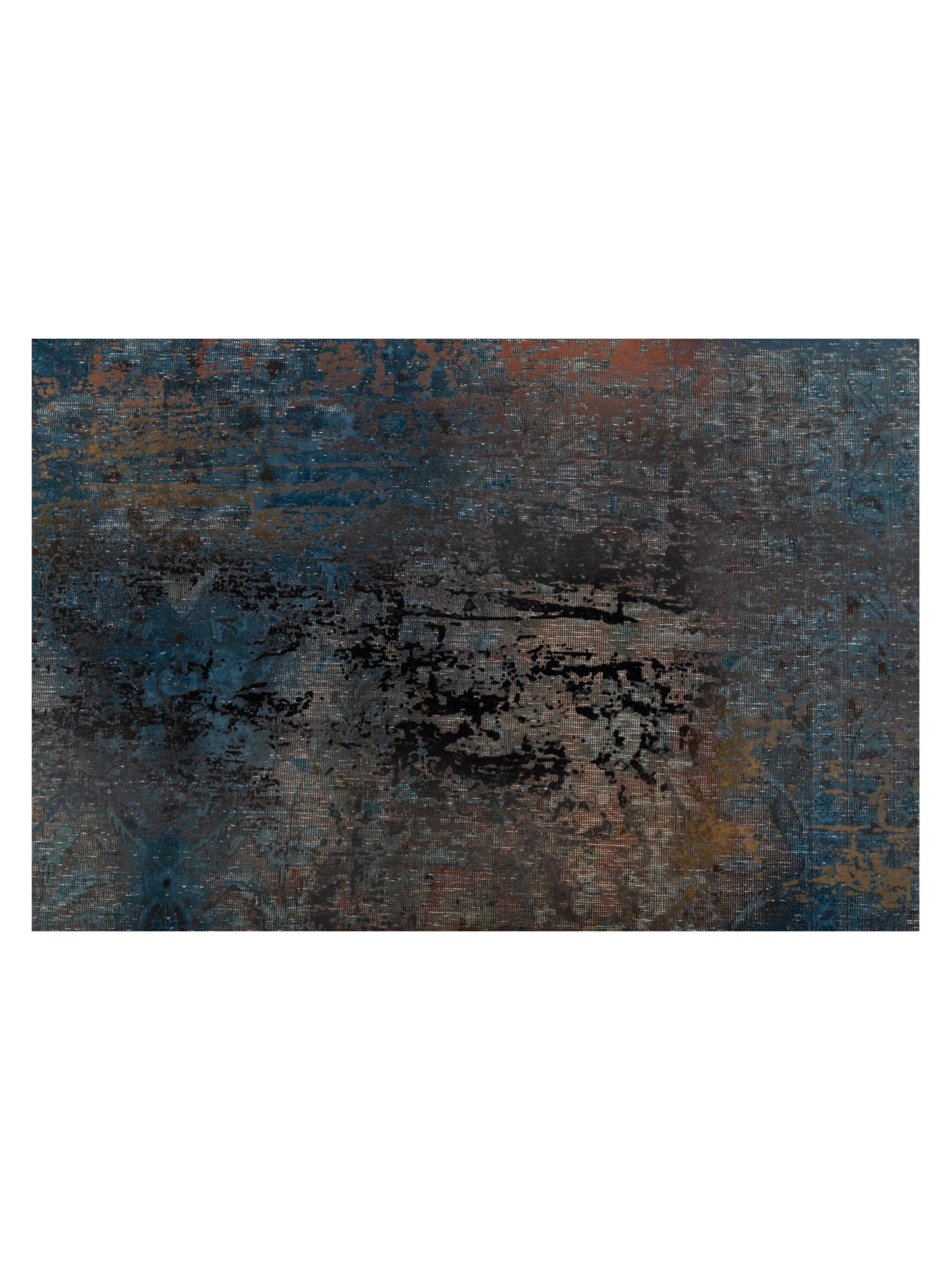 Vintage 133105 Blue Gray 8.1x12.4 Hand Knotted Rug