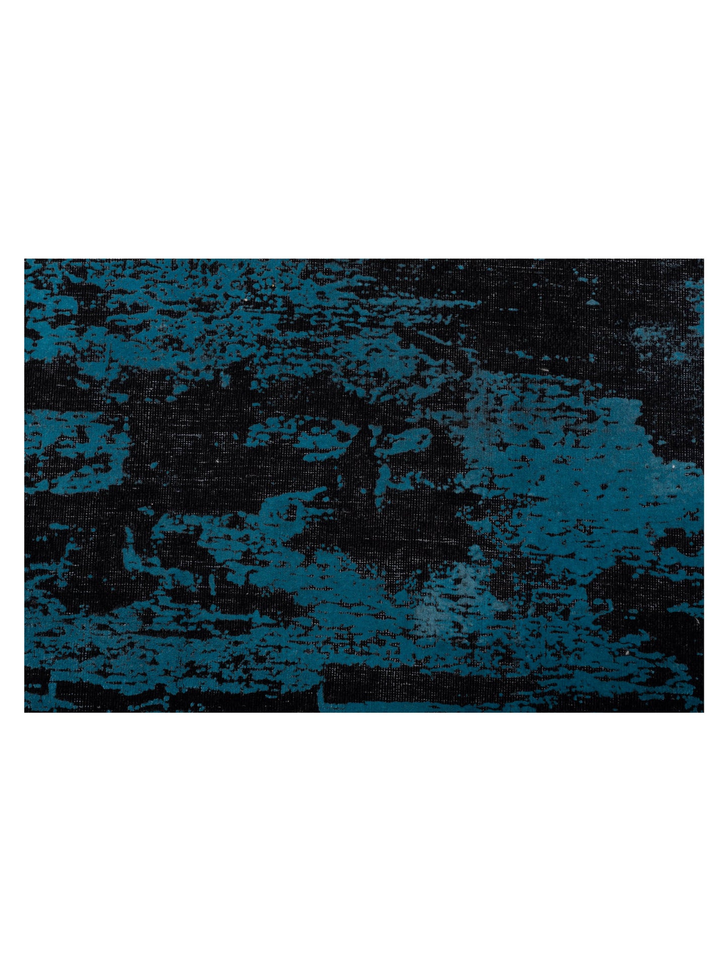 Vintage 133111 Black Blue 9.10x13.6 Hand Knotted Rug