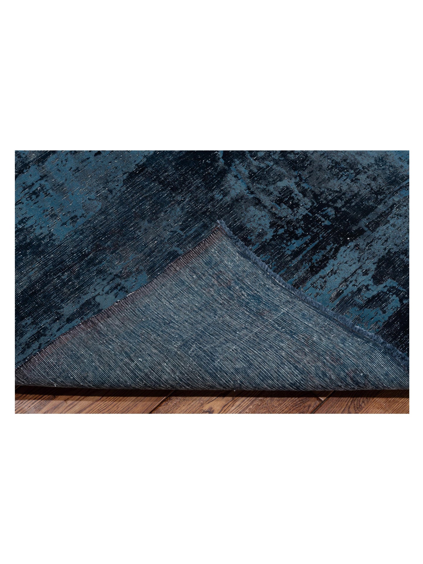 Vintage 133113 Indigo Blue 9.2x13.4 Hand Knotted Rug