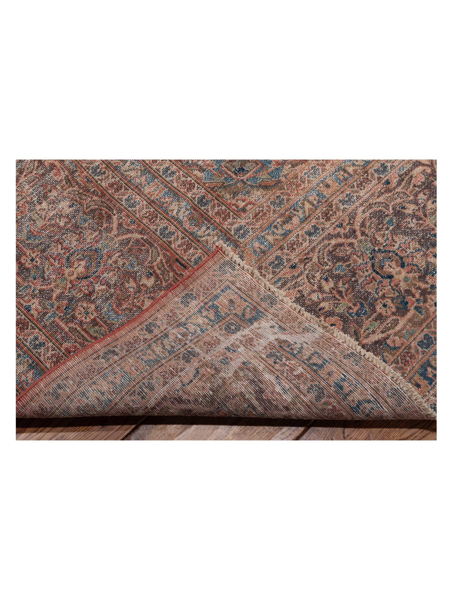 Vintage 133122 Rust Brown 9.10x12.9 Hand Knotted Rug