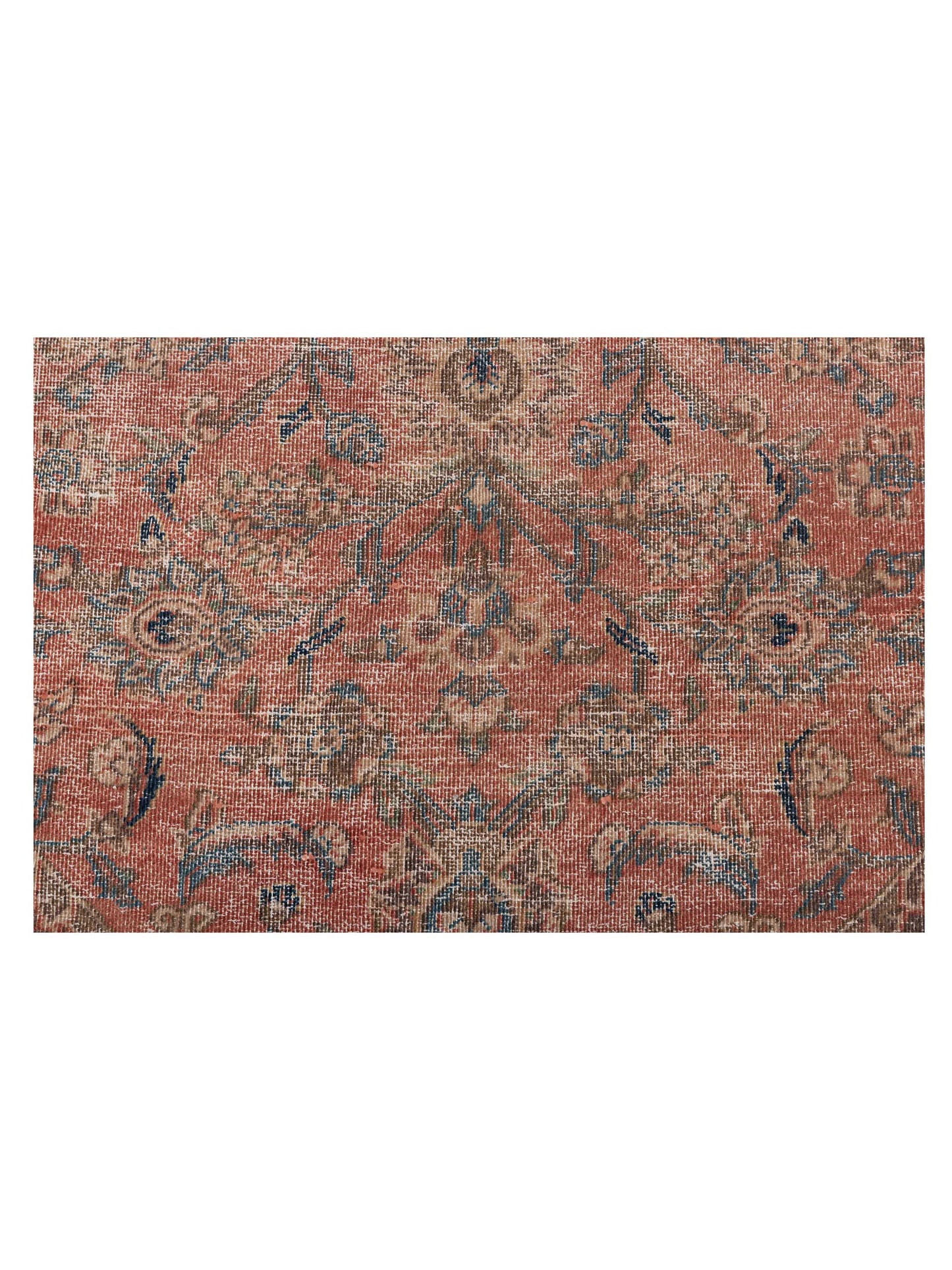 Vintage 133122 Rust Brown 9.10x12.9 Hand Knotted Rug