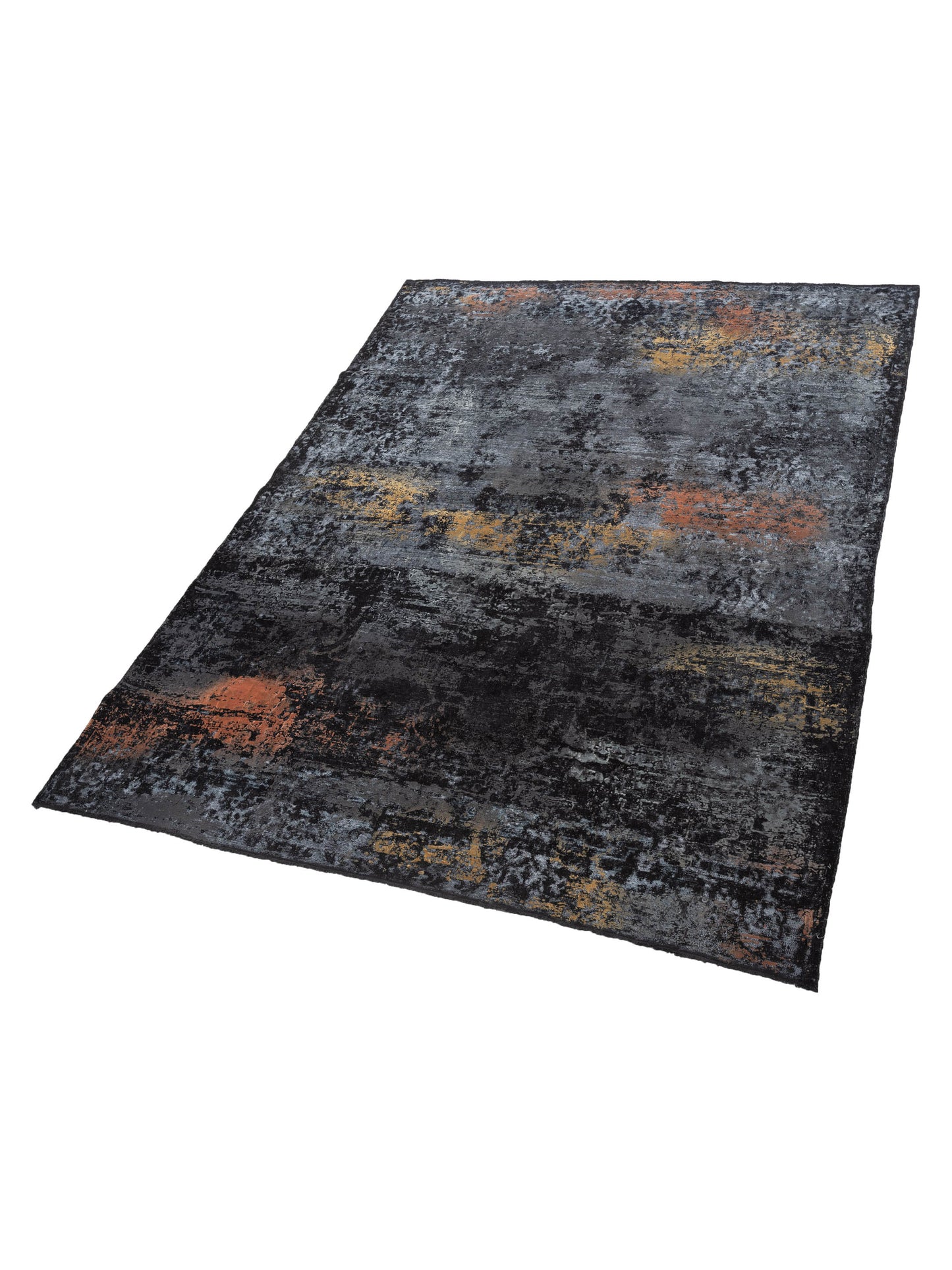 Vintage 133124 Black 8.8x11.7 Hand Knotted Rug