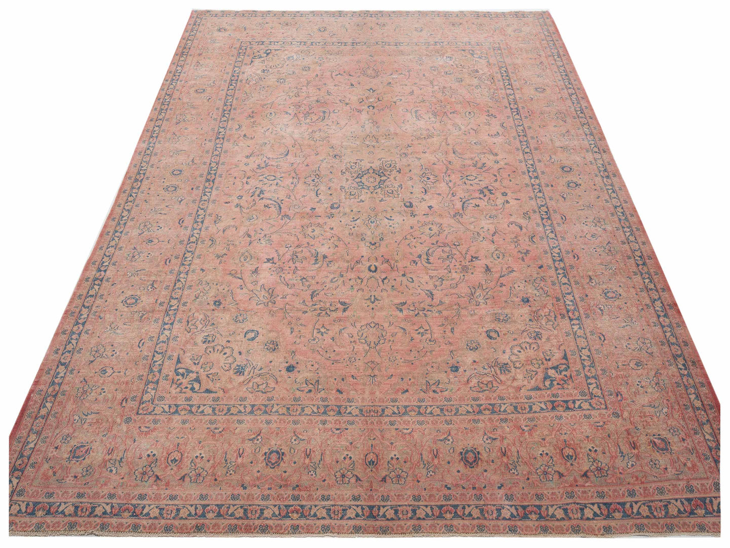 Vintage 133133 Pink 9.2x11.11 Hand Knotted Rug