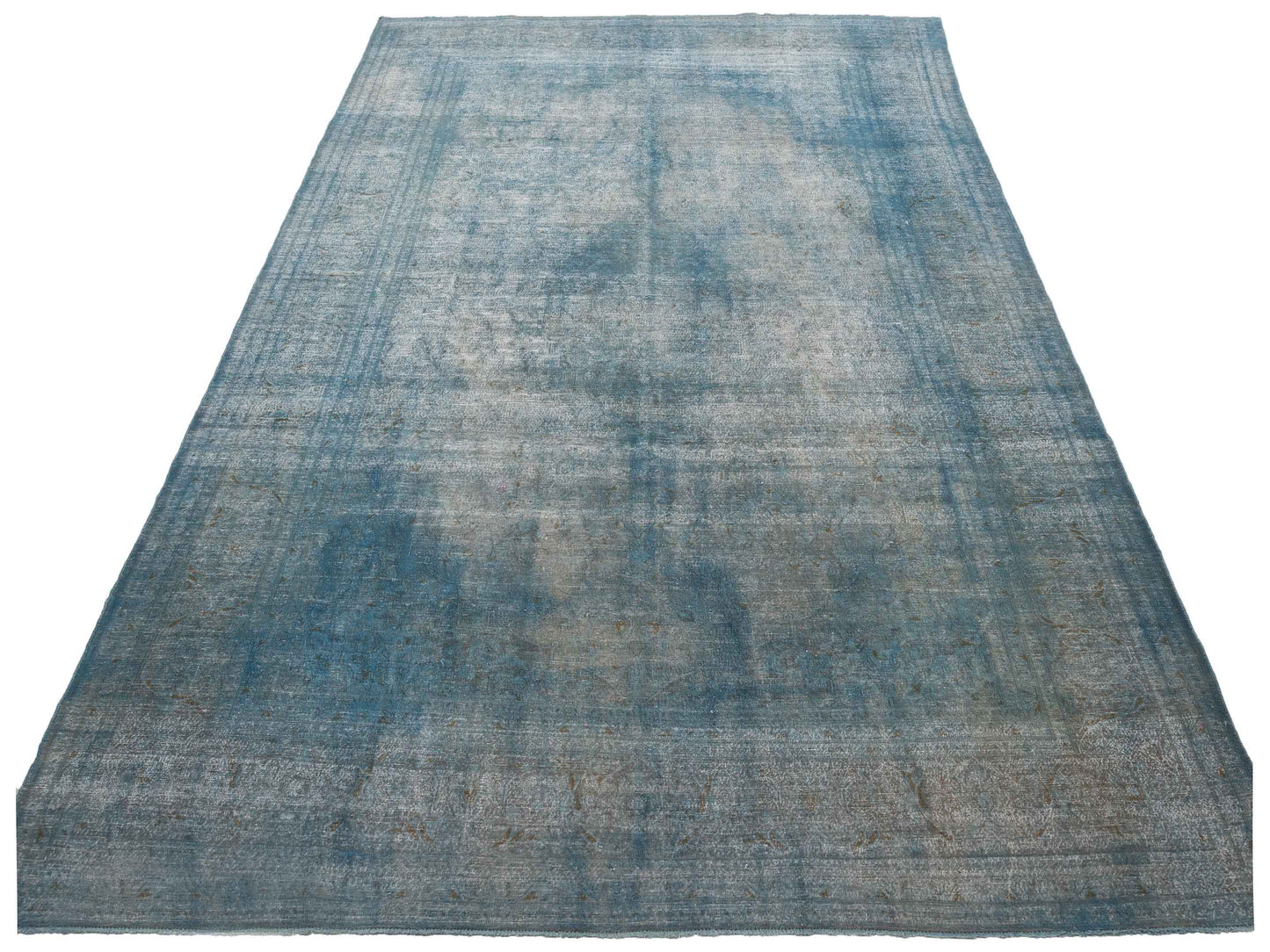Vintage 133134 Blue 9.8x13.3 Hand Knotted Rug