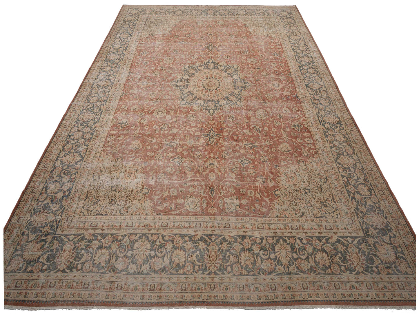 Vintage 133136 Brick Gray 11.2x15.11 Hand Knotted Rug