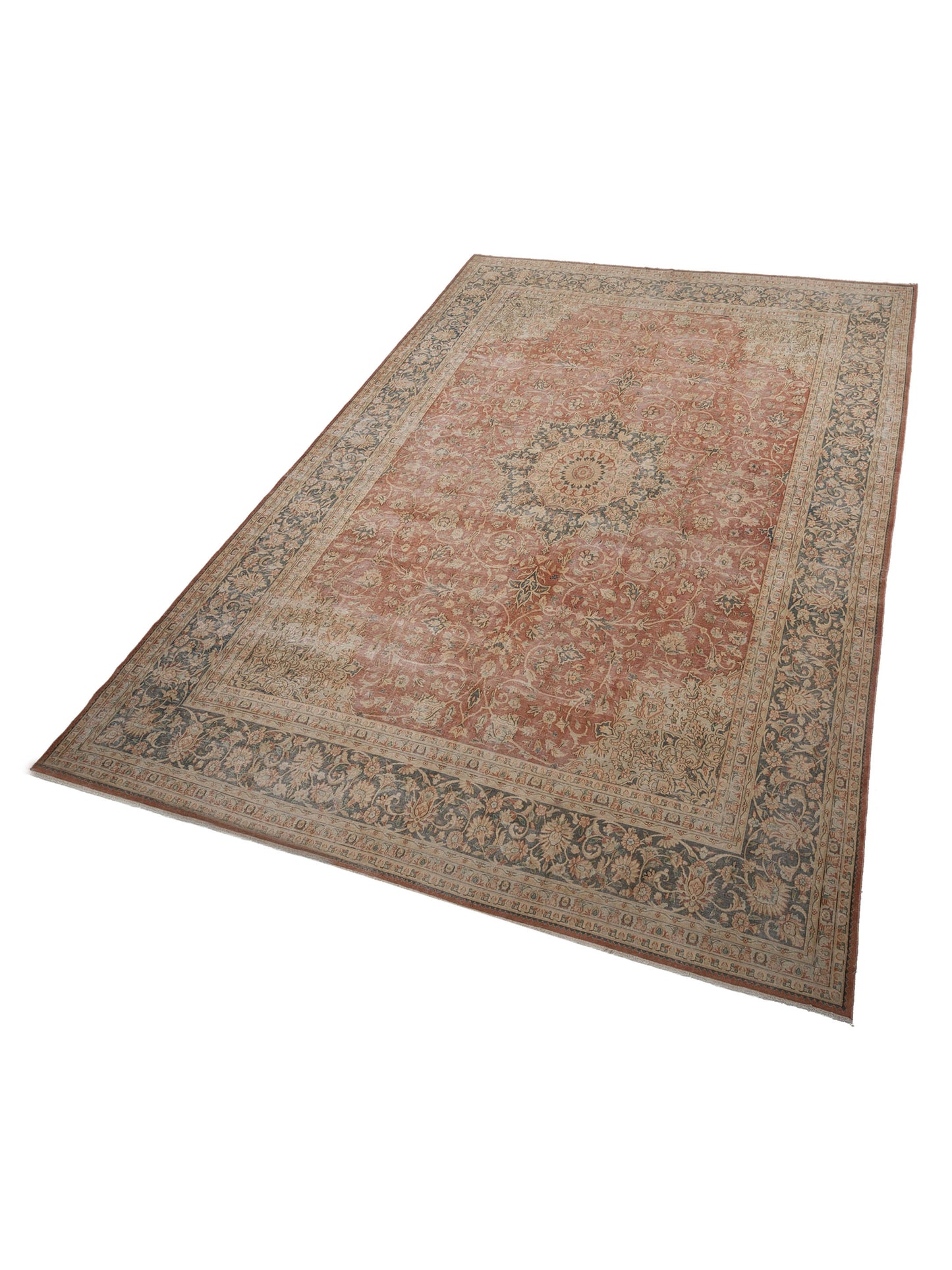 Vintage 133136 Brick Gray 11.2x15.11 Hand Knotted Rug