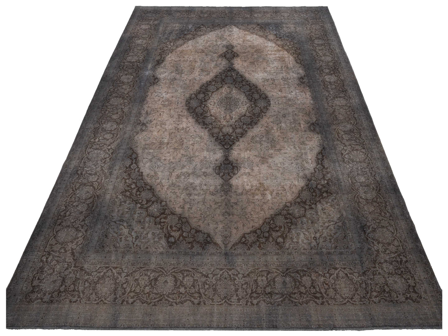 Vintage 133148 Dark Gray 9.8x13 Hand Knotted Rug