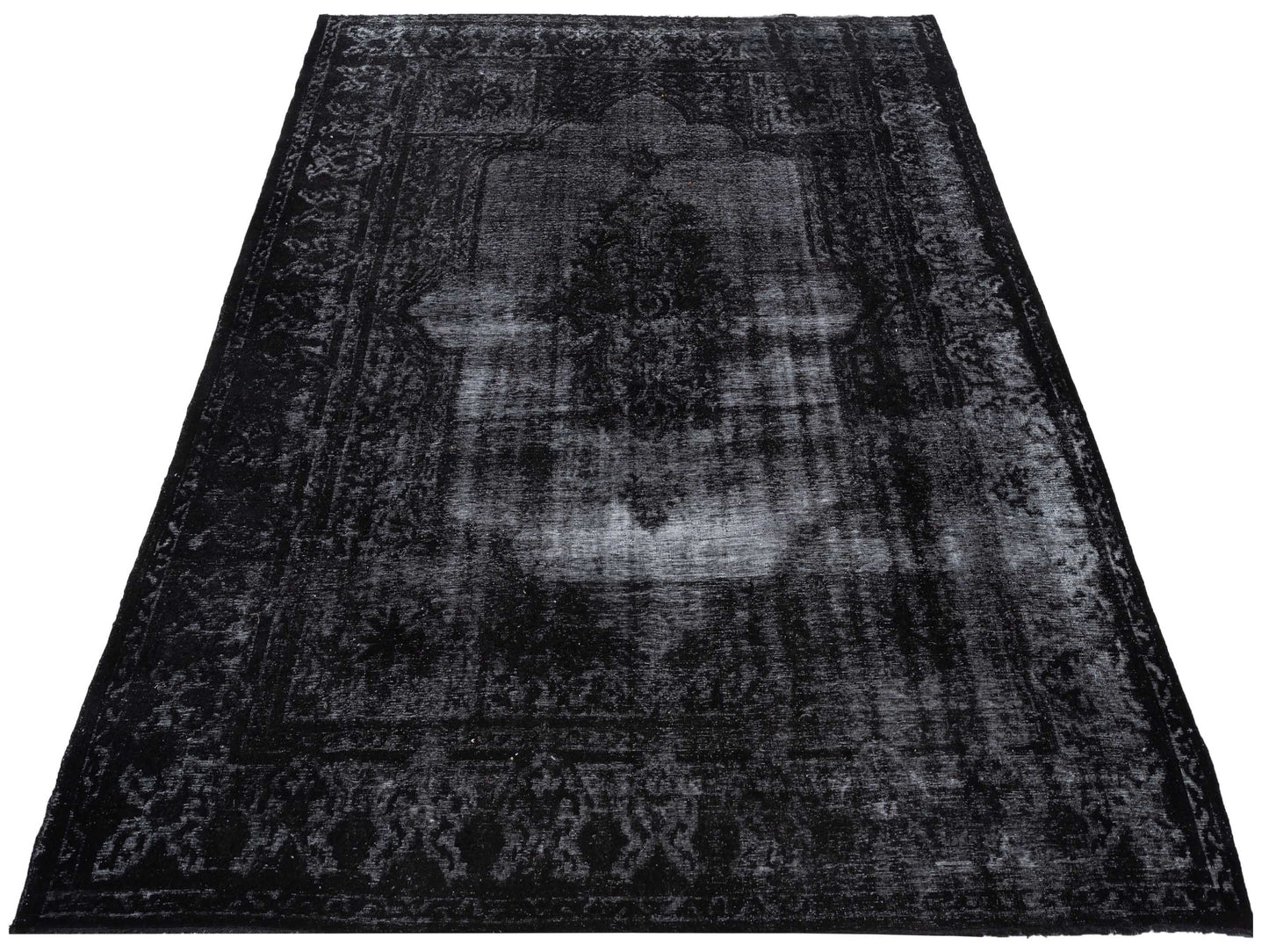 Vintage 133153 Black 8.3x11.8 Hand Knotted Rug
