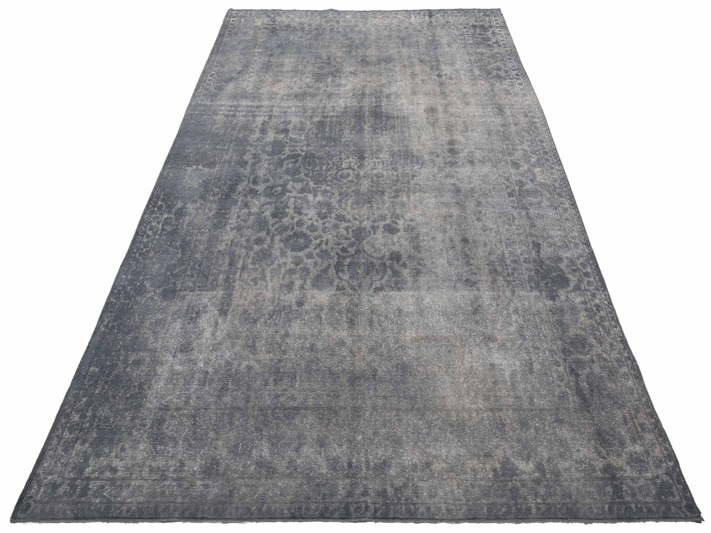 Vintage 133156 Gray 9.1x13.5 Hand Knotted Rug