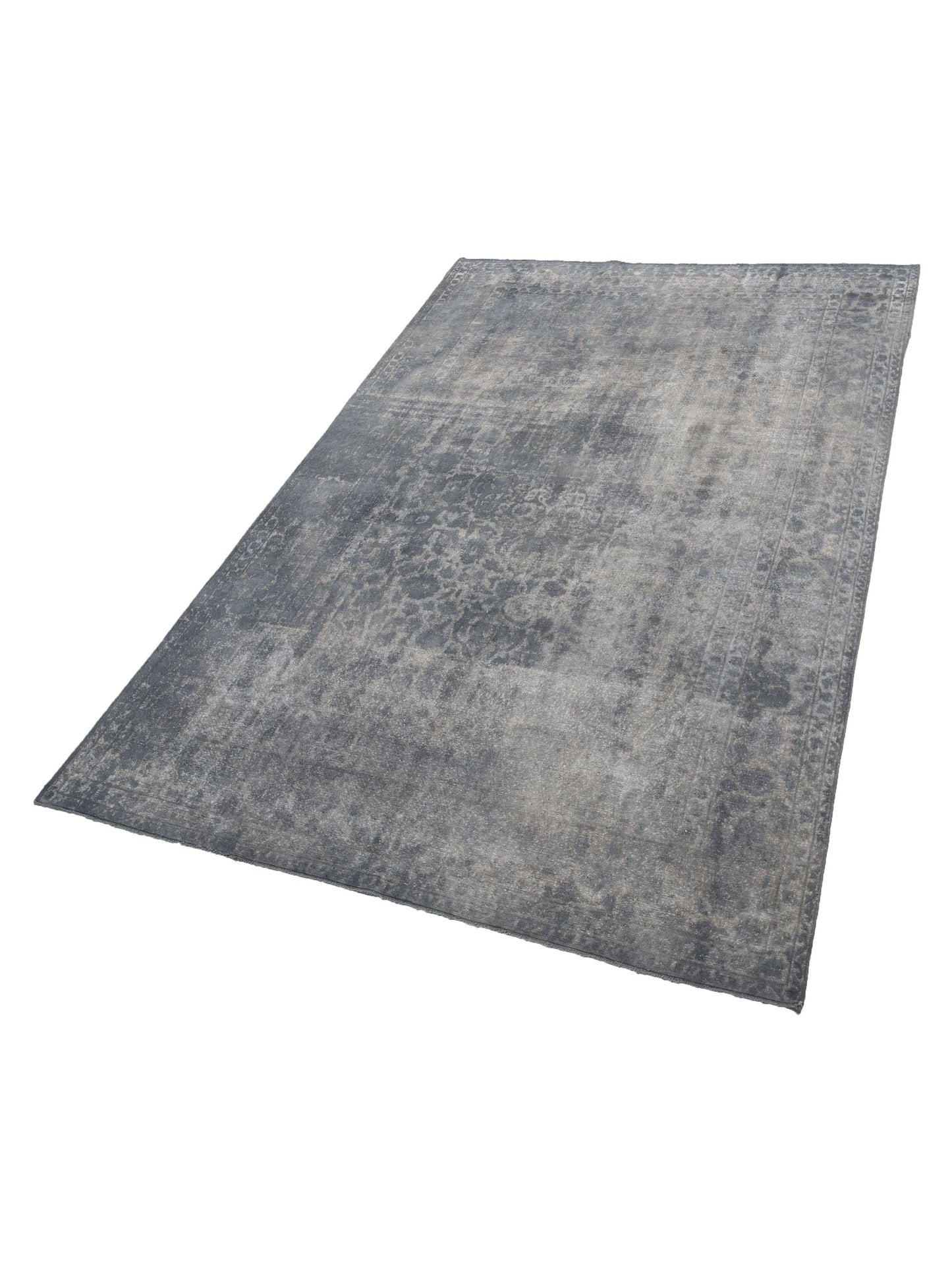 Vintage 133156 Gray 9.1x13.5 Hand Knotted Rug