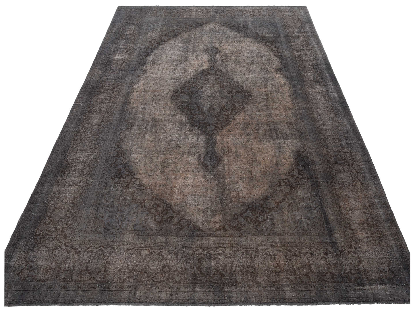Vintage 133157 Dark Gray 9.9x12.11 Hand Knotted Rug