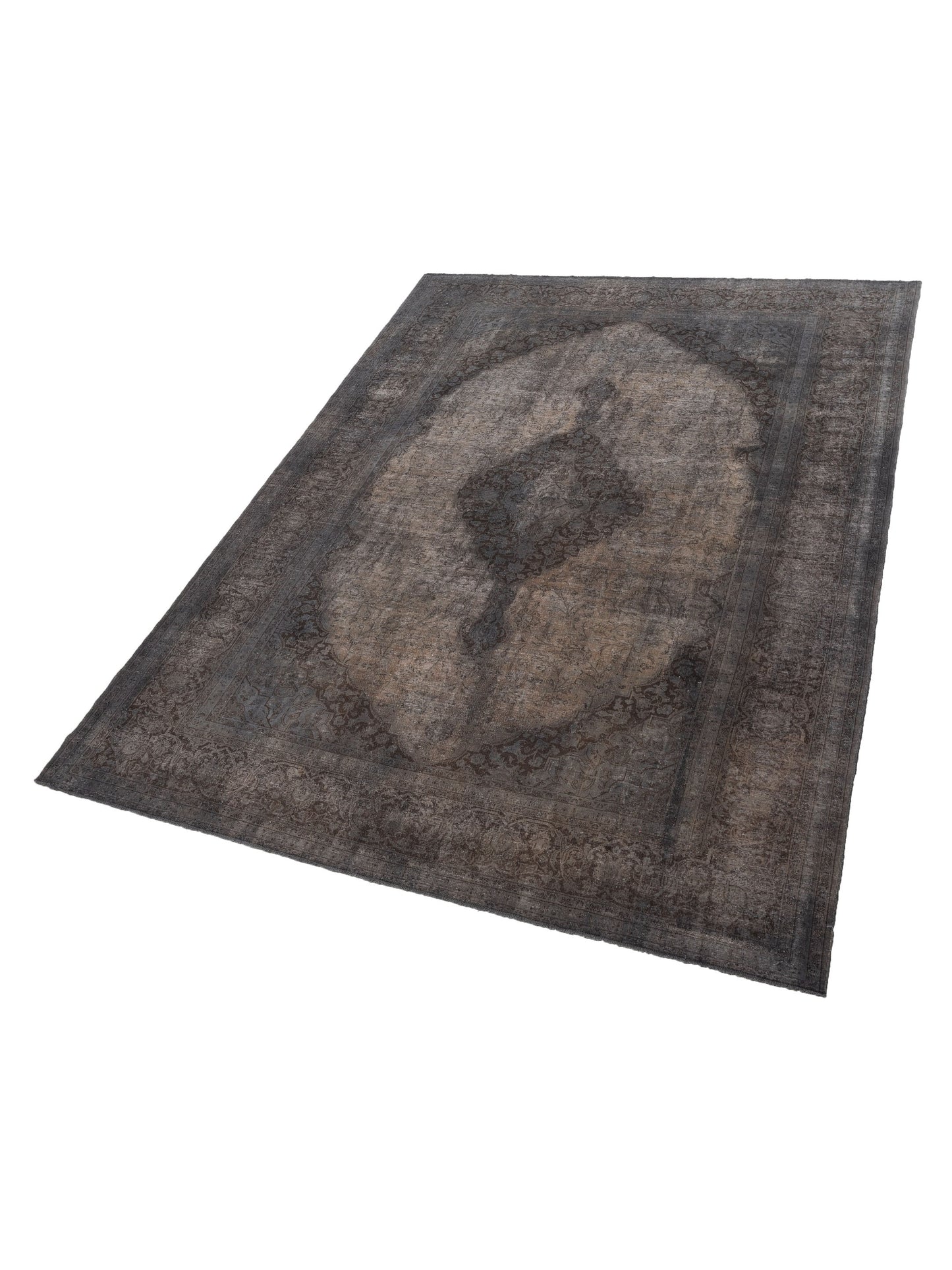 Vintage 133157 Dark Gray 9.9x12.11 Hand Knotted Rug