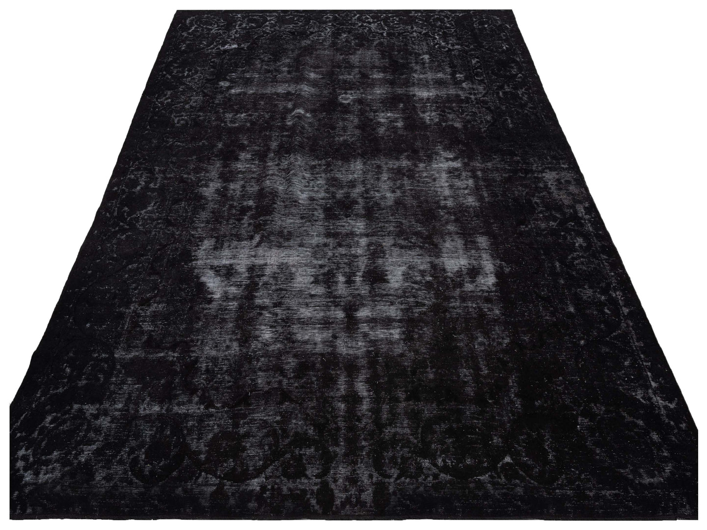 Vintage 133160 Black Black 9.7x13 Hand Knotted Rug