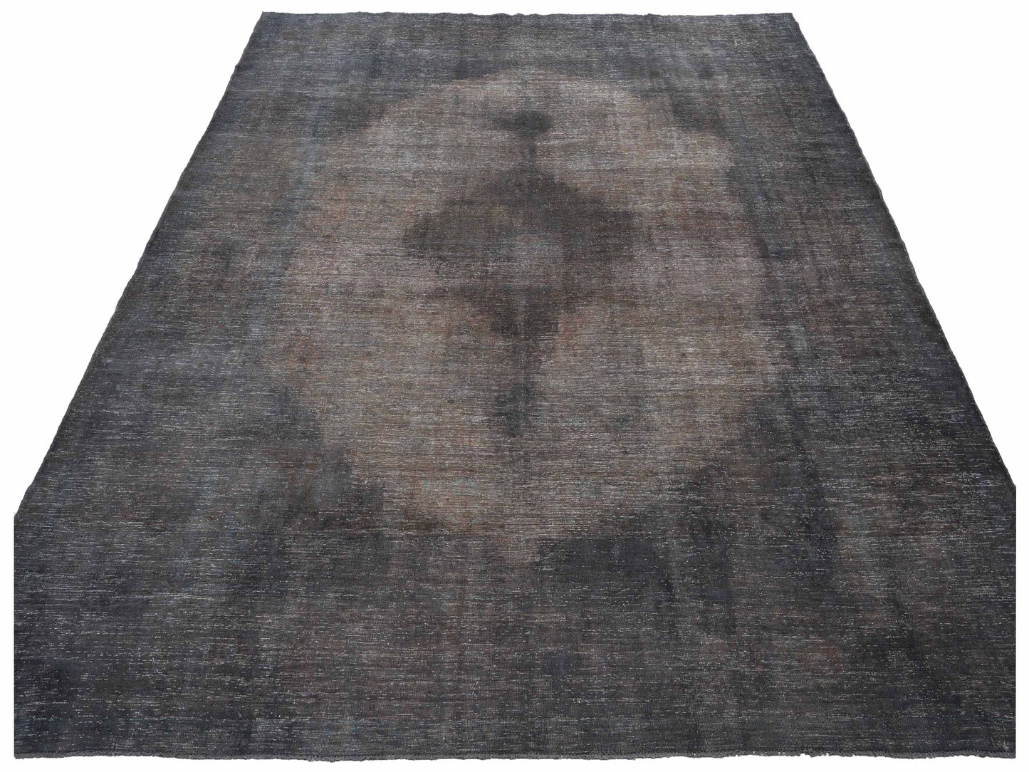 Vintage 133161 Dark Gray 9.10x12.6 Hand Knotted Rug