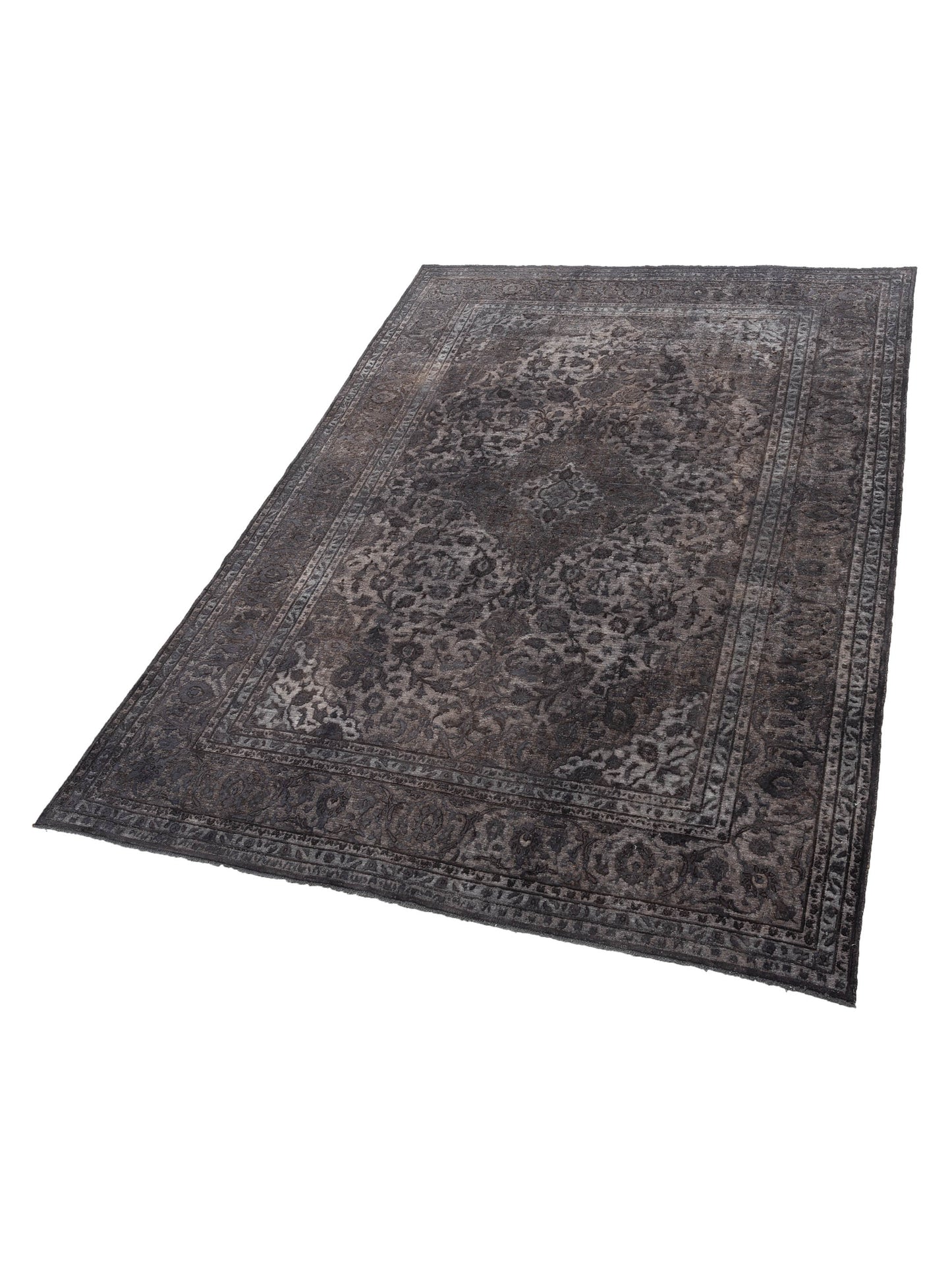 Vintage 133162 Dark Gray 9.7x13.2 Hand Knotted Rug