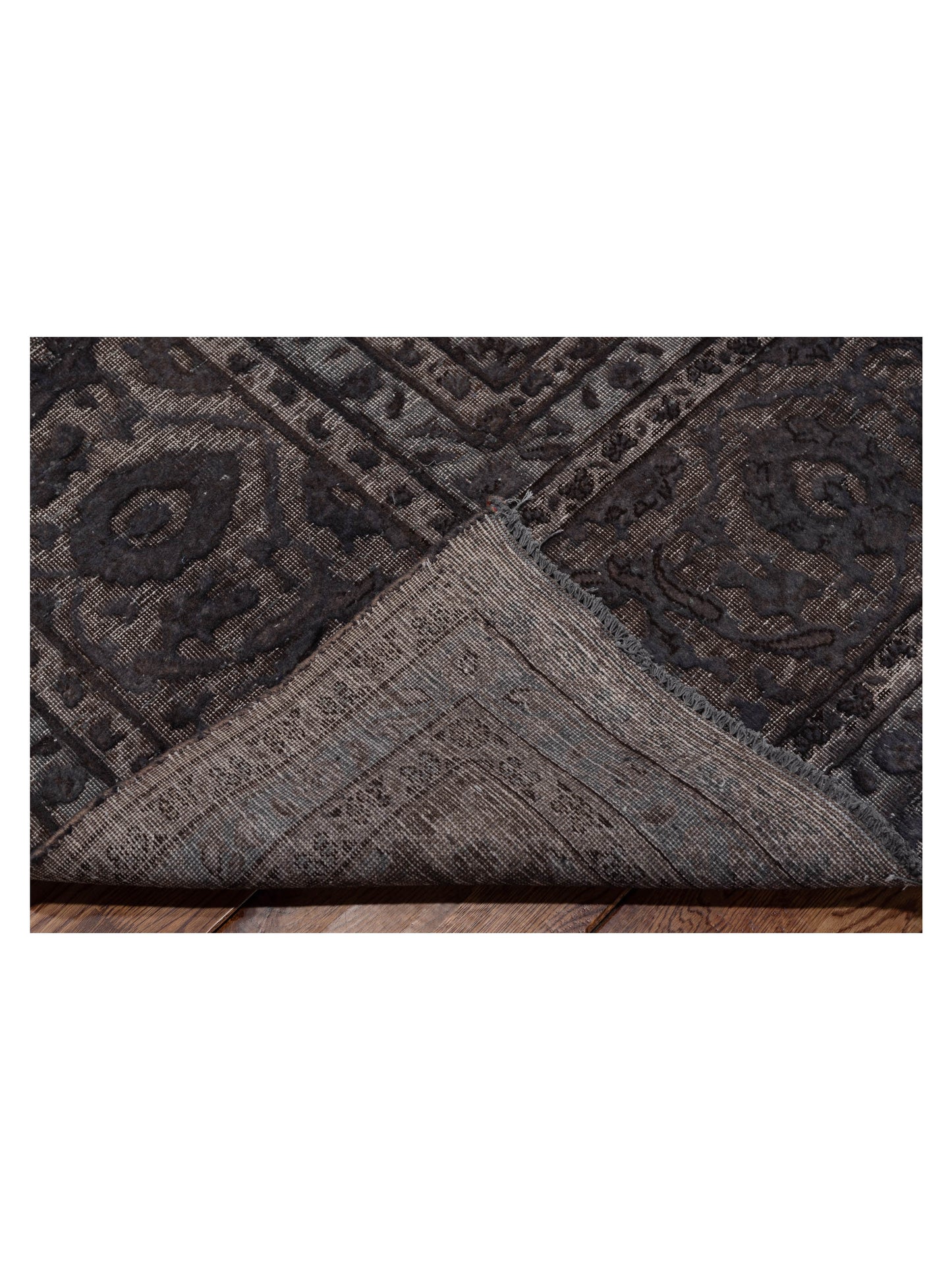 Vintage 133162 Dark Gray 9.7x13.2 Hand Knotted Rug