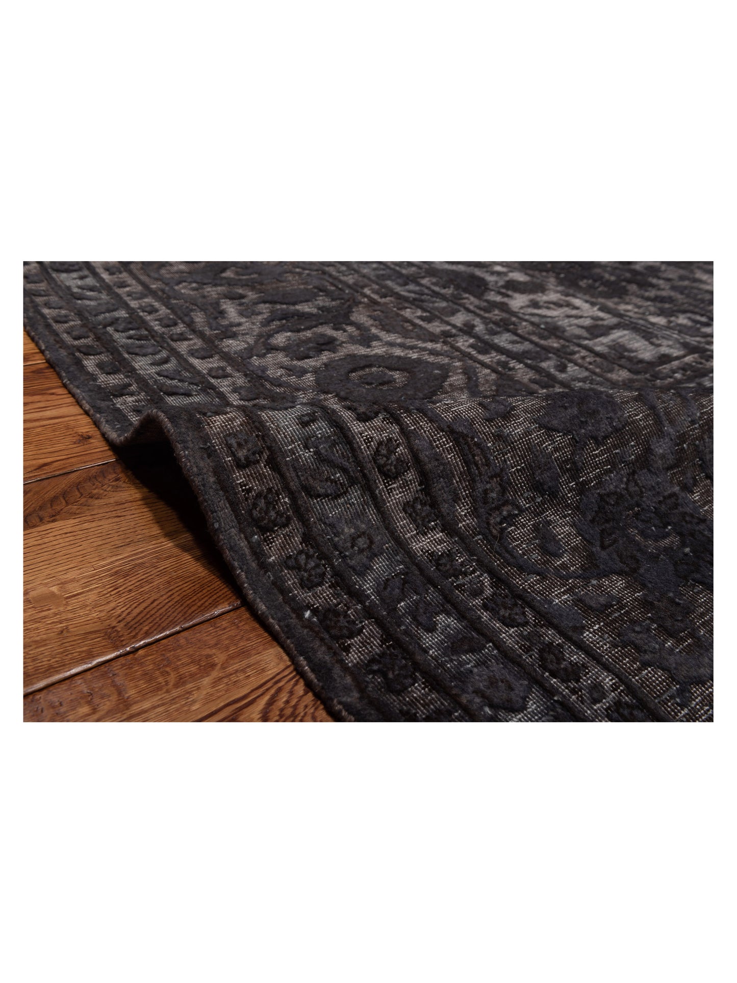 Vintage 133162 Dark Gray 9.7x13.2 Hand Knotted Rug