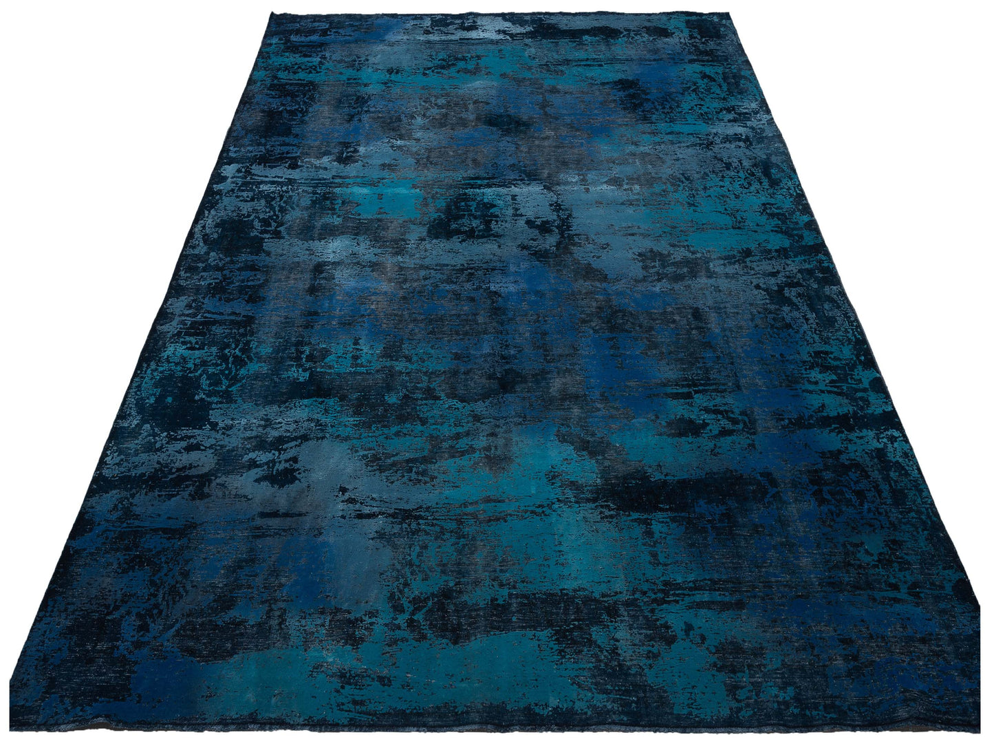 Vintage 133163 Indigo Blue 9.11x13.2 Hand Knotted Rug