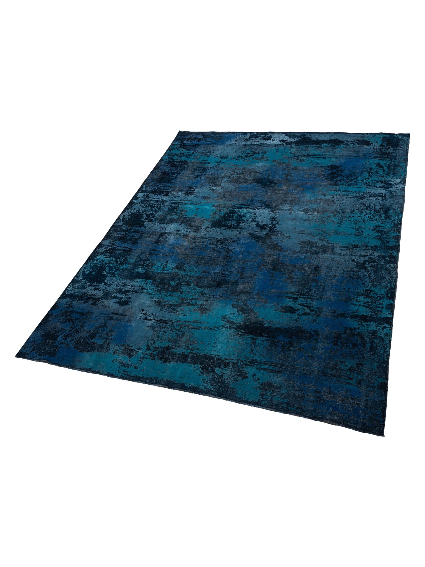 Vintage 133163 Indigo Blue 9.11x13.2 Hand Knotted Rug