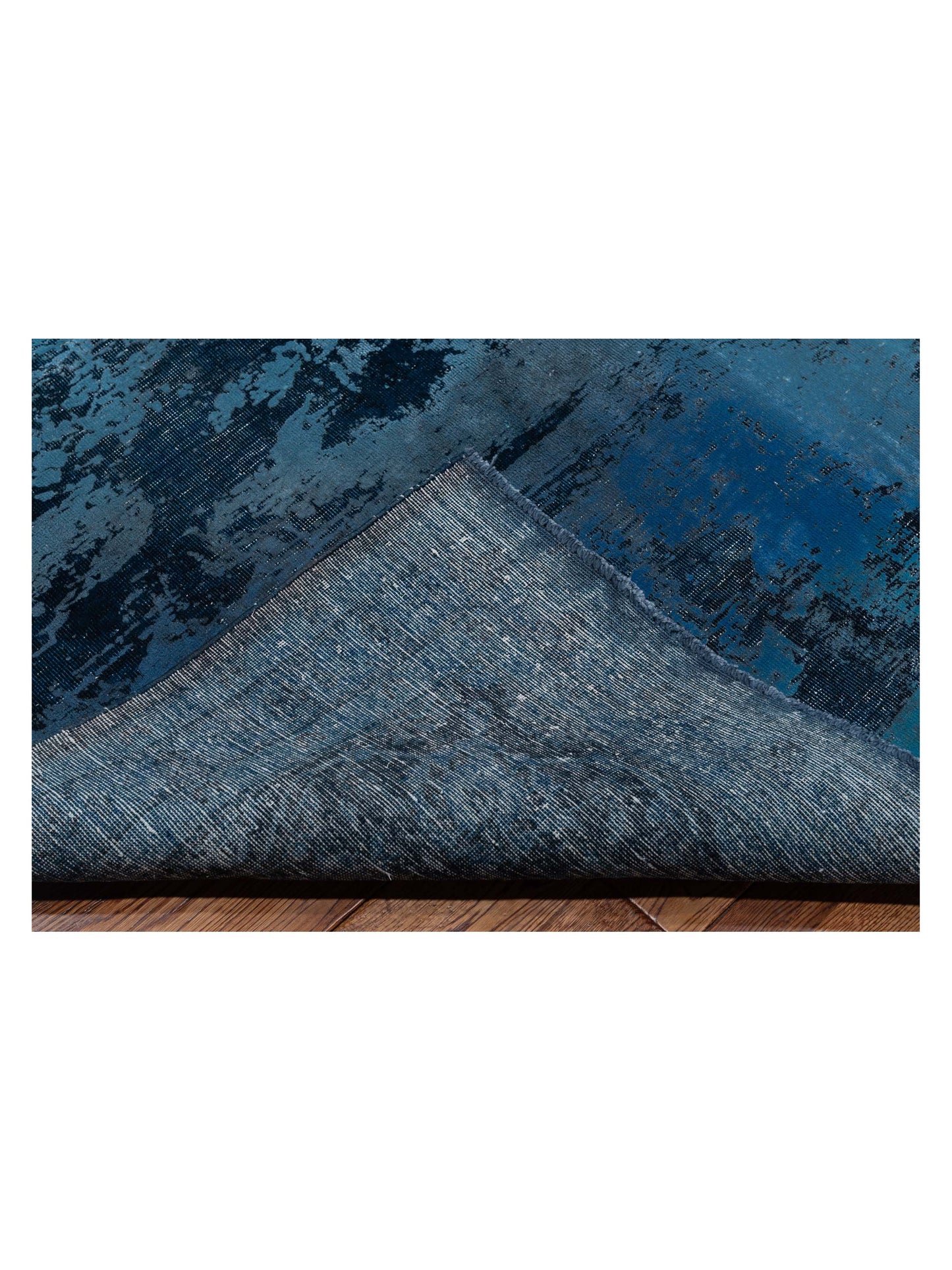 Vintage 133163 Indigo Blue 9.11x13.2 Hand Knotted Rug