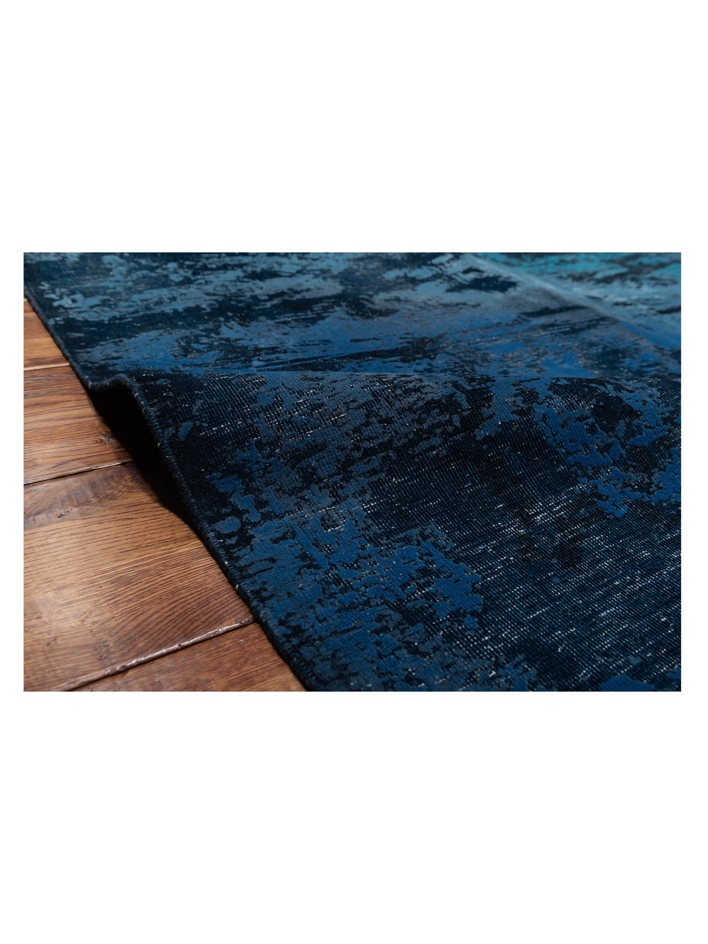 Vintage 133163 Indigo Blue 9.11x13.2 Hand Knotted Rug