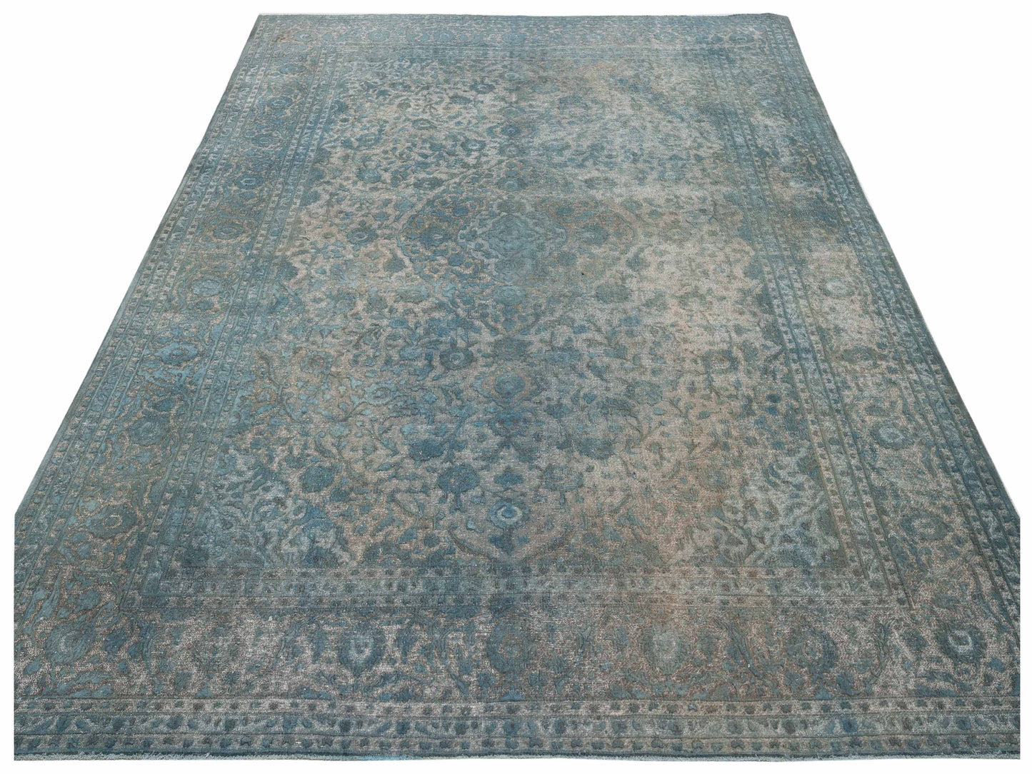 Vintage 133164 Blue 10x13.4 Hand Knotted Rug