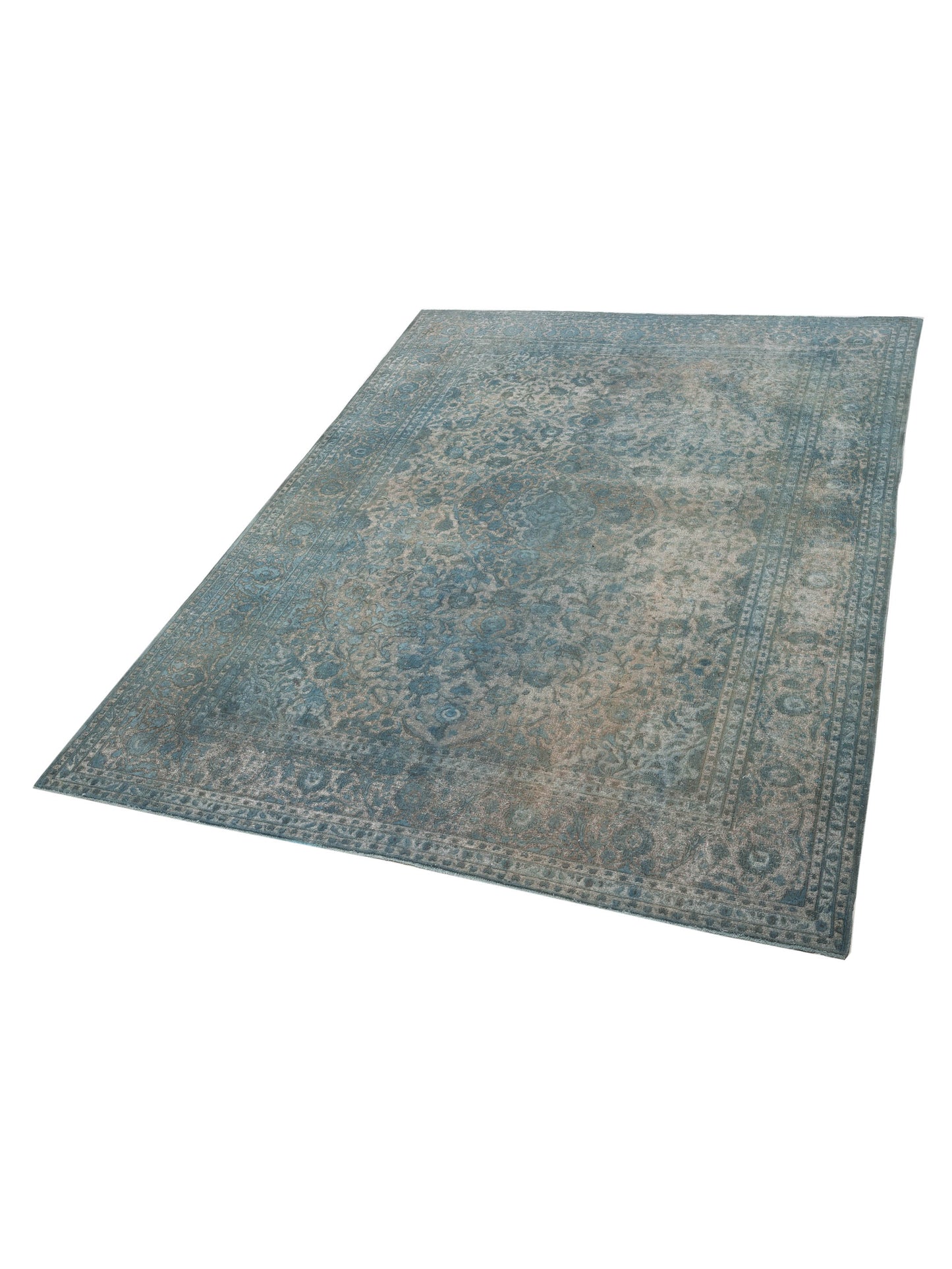 Vintage 133164 Blue 10x13.4 Hand Knotted Rug