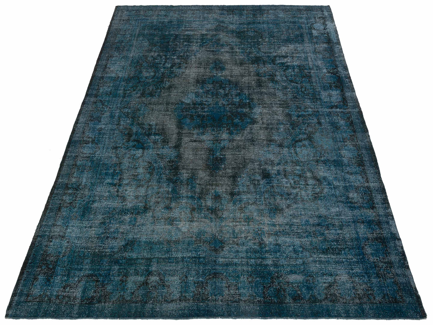 Vintage 133171 Blue 10.10x13.7 Hand Knotted Rug
