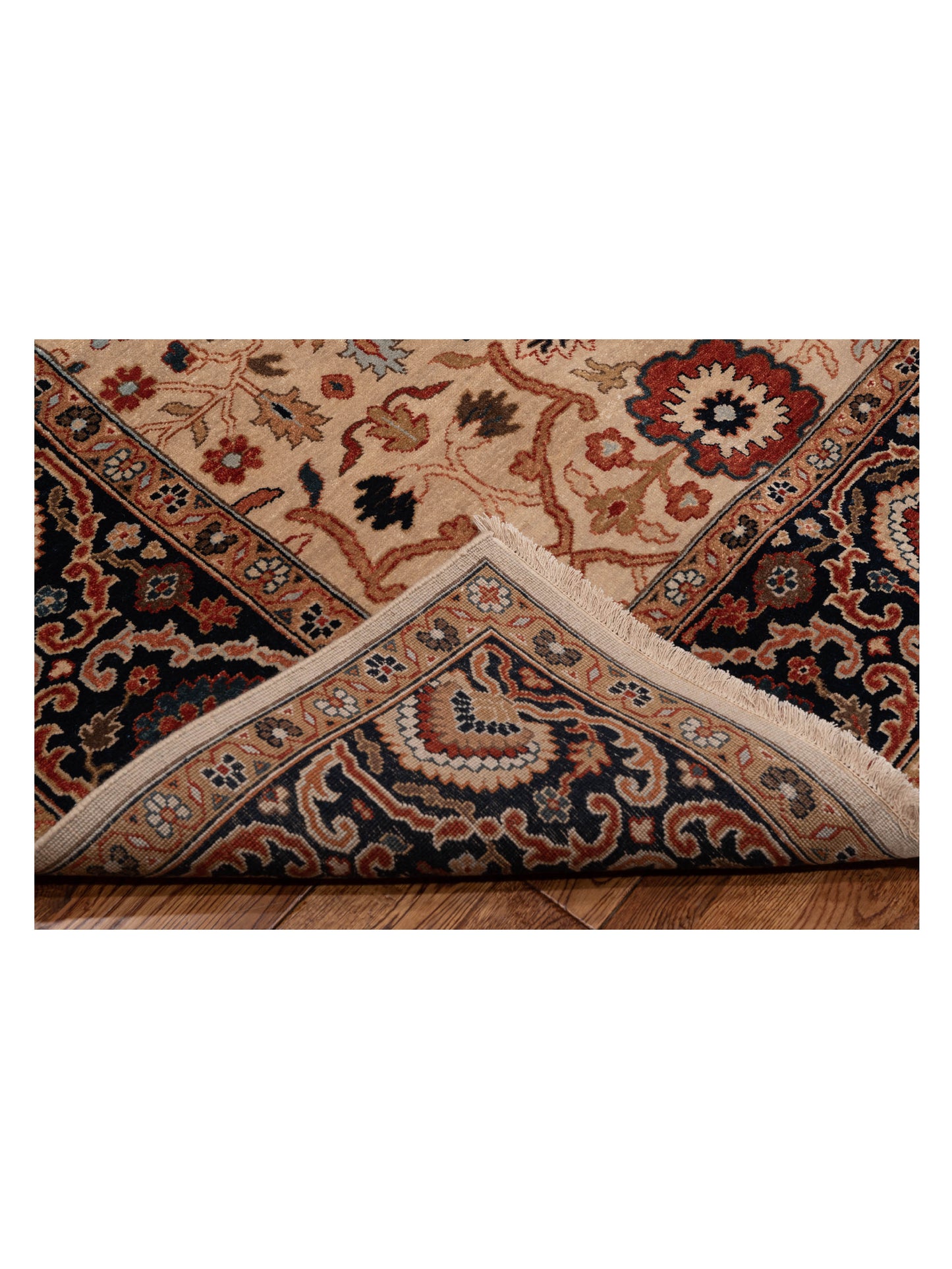 Crown 133173 Ivory Navy 8x9.8 Hand Knotted Rug