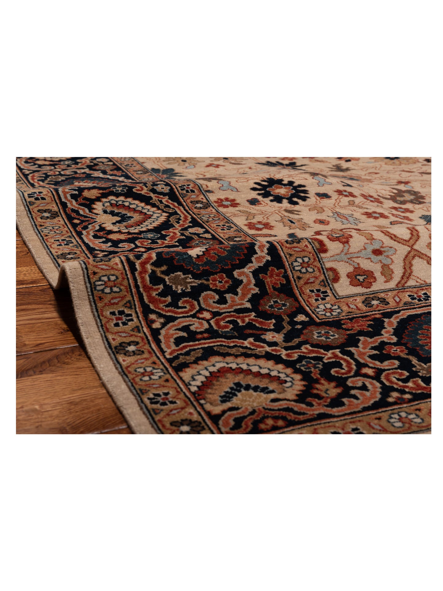 Crown 133173 Ivory Navy 8x9.8 Hand Knotted Rug