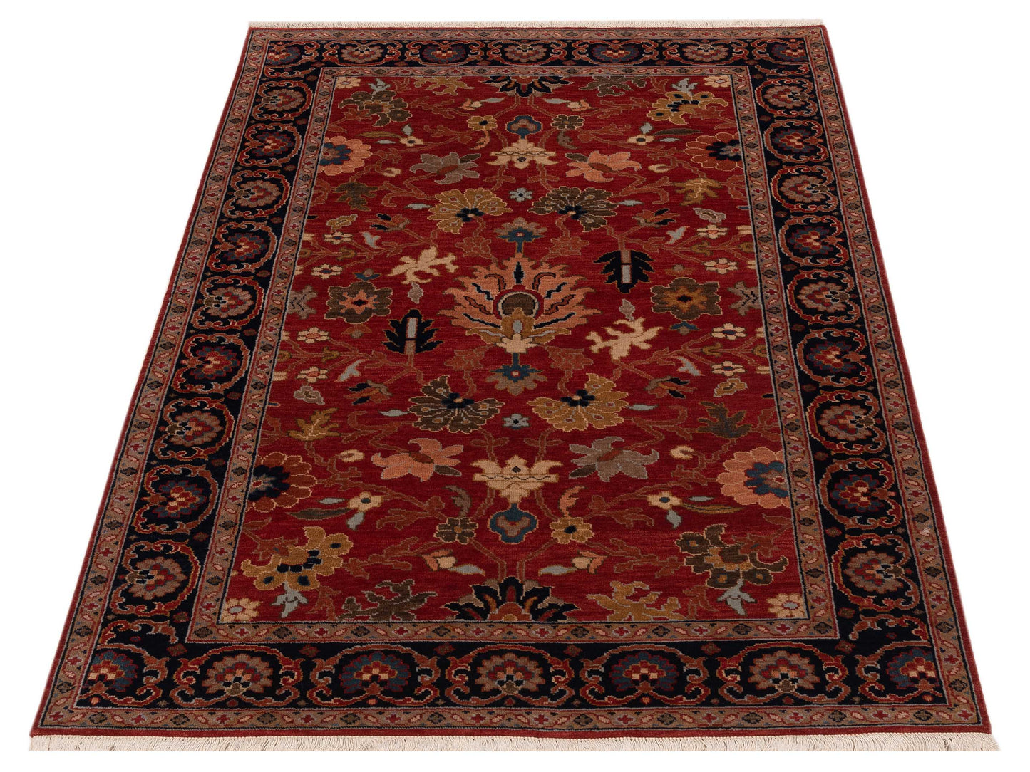 Crown 133175 Red Navy 4.1x5.10 Hand Knotted Rug
