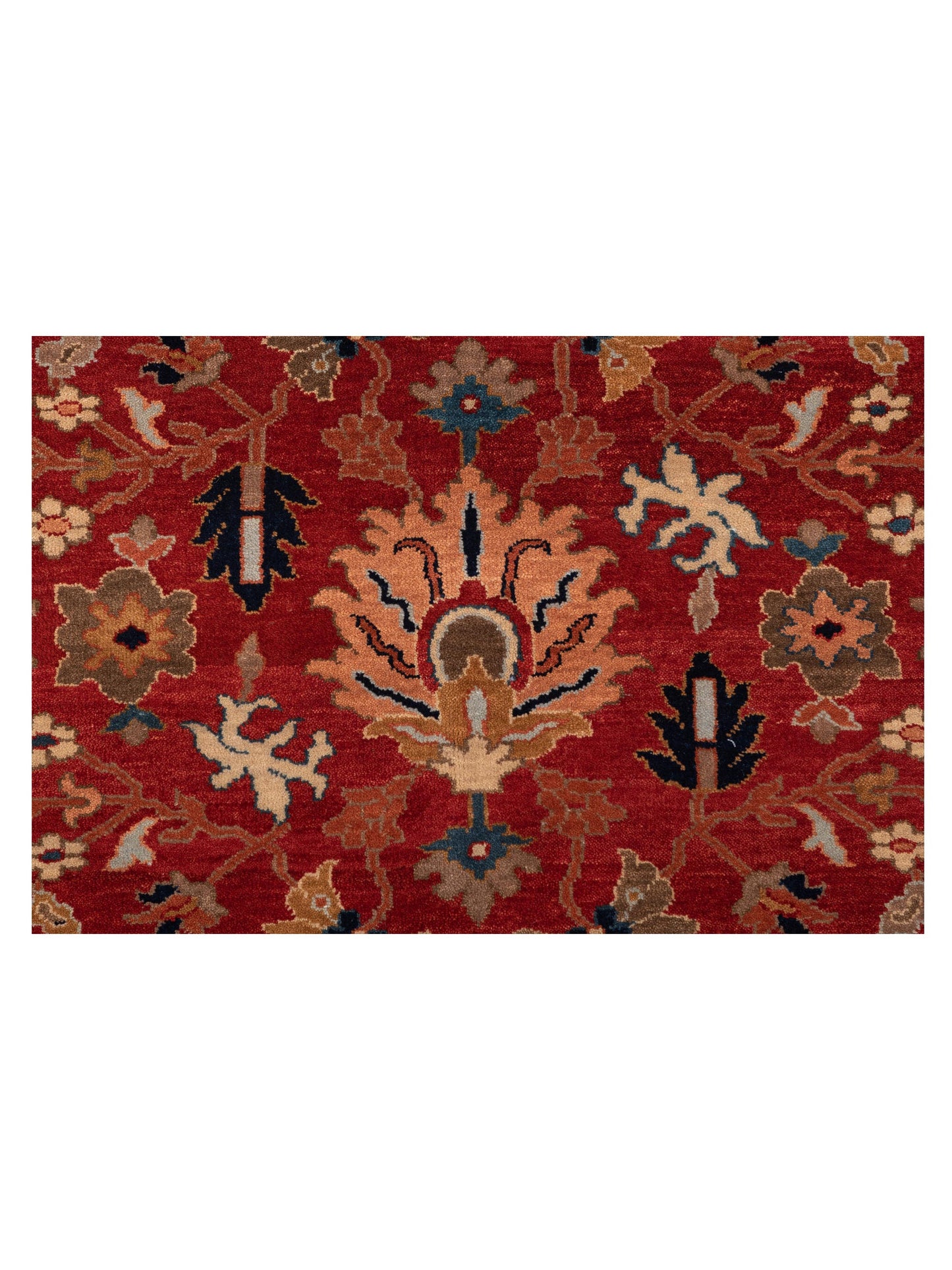 Crown 133178 Orange Navy 8.11x11.9 Hand Knotted Rug