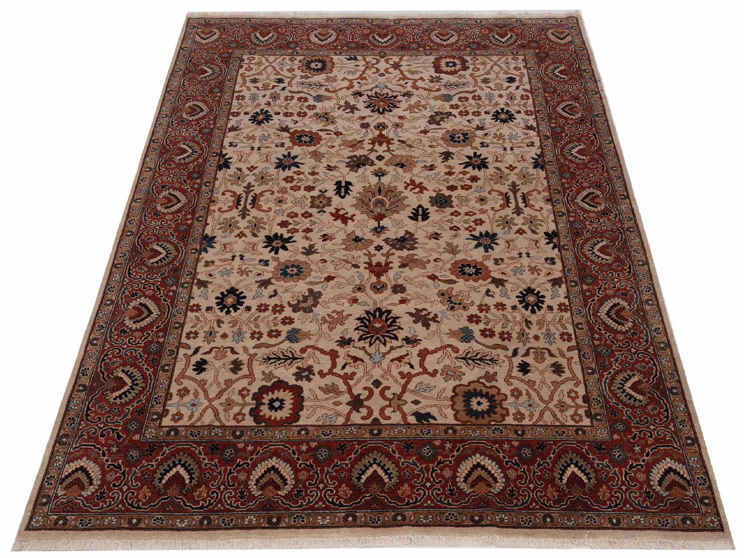 Crown 133179 Ivory Rust 8.1x9.10 Hand Knotted Rug