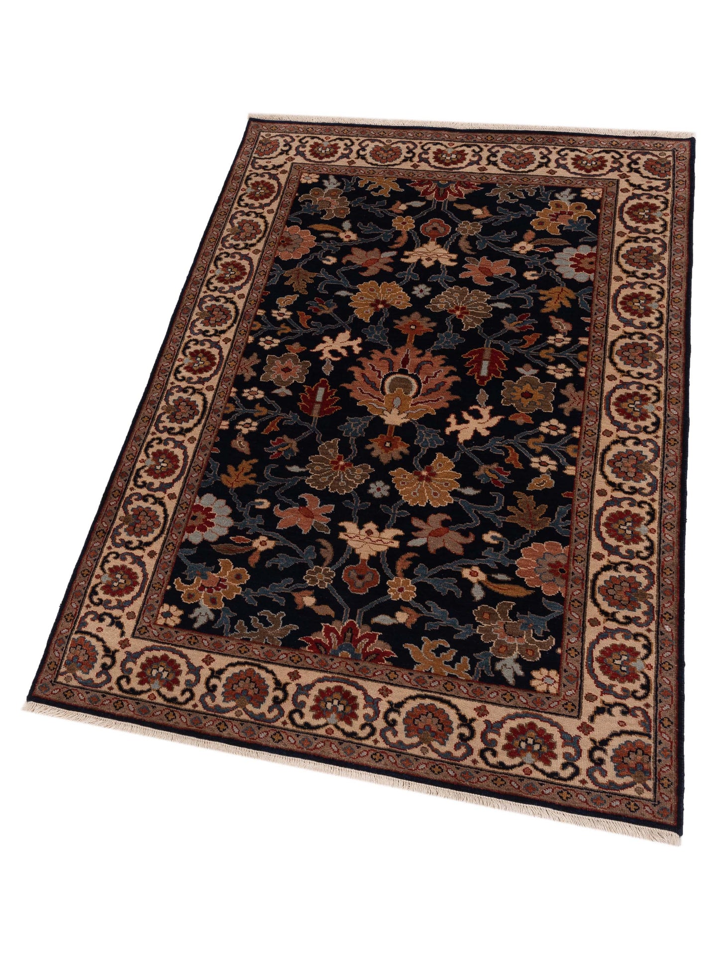 Crown 133182 Navy Ivory 4x6 Hand Knotted Rug