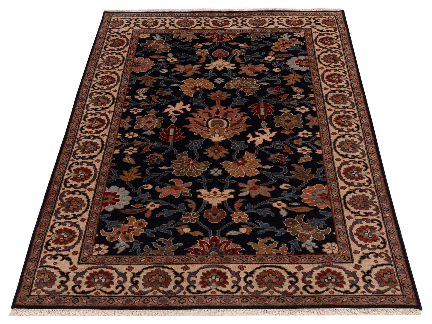 Crown 133182 Navy Ivory 4x6 Hand Knotted Rug