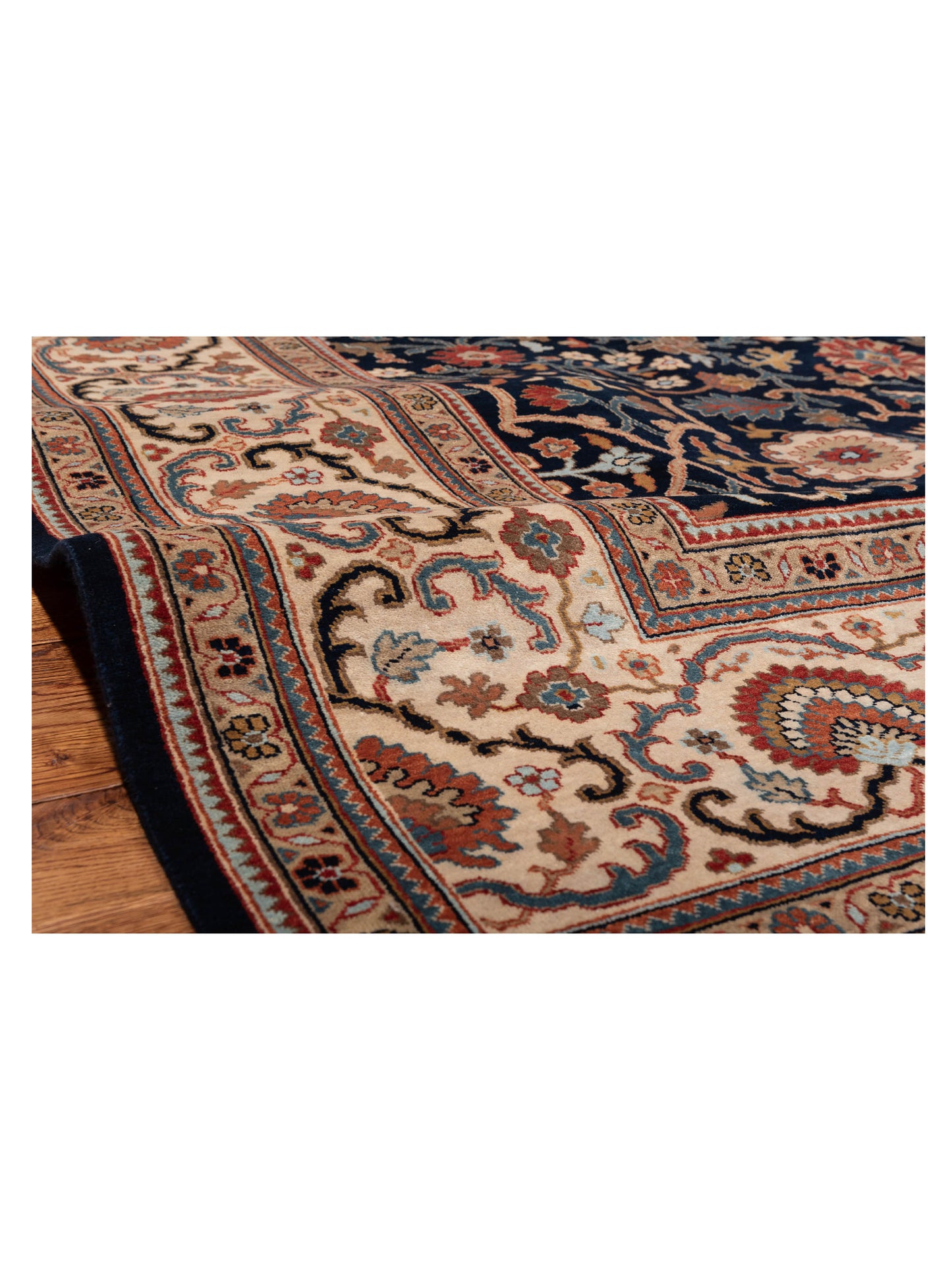 Crown 133185 Navy Ivory 8.9x11.10 Hand Knotted Rug