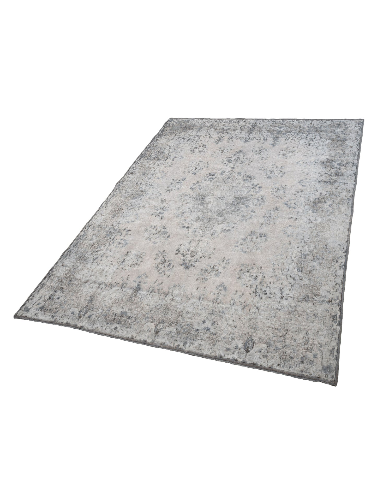 Vintage 133198 Light Gray 9.10x13.2 Hand Knotted Rug