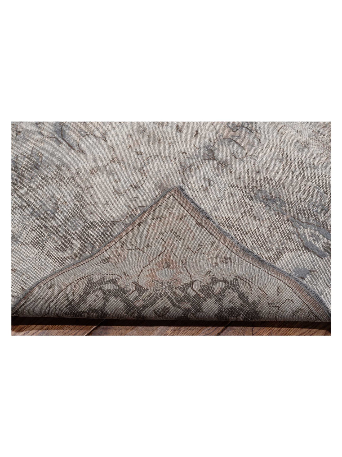 Vintage 133198 Light Gray 9.10x13.2 Hand Knotted Rug