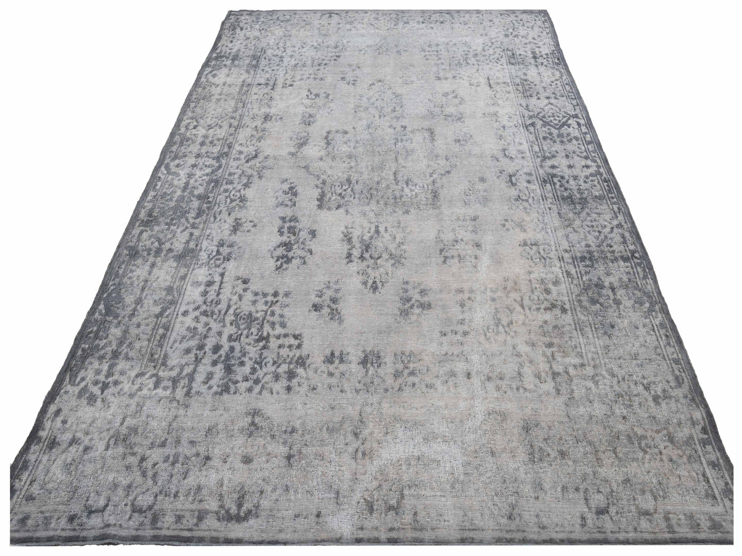 Vintage 133203 Gray 9.9x13.9 Hand Knotted Rug