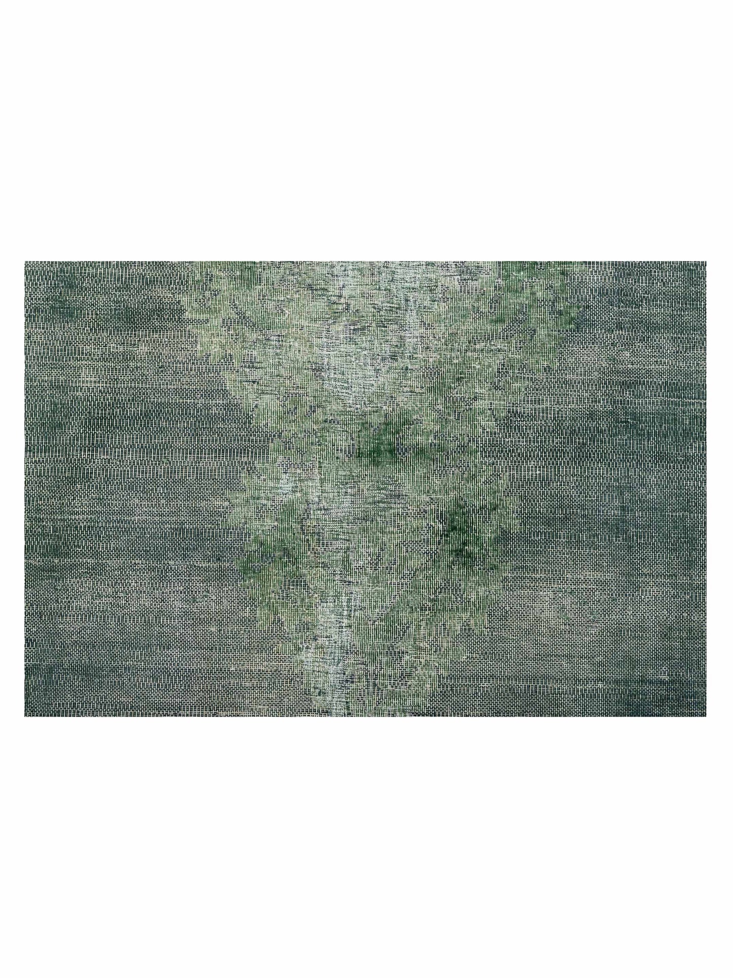 Vintage 133209 Green 9x12 Hand Knotted Rug