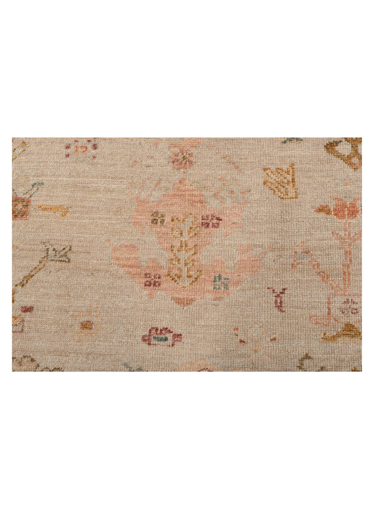 Angora Oushak 133242 Ivory Pink 6.4x11.6 Hand Knotted Rug