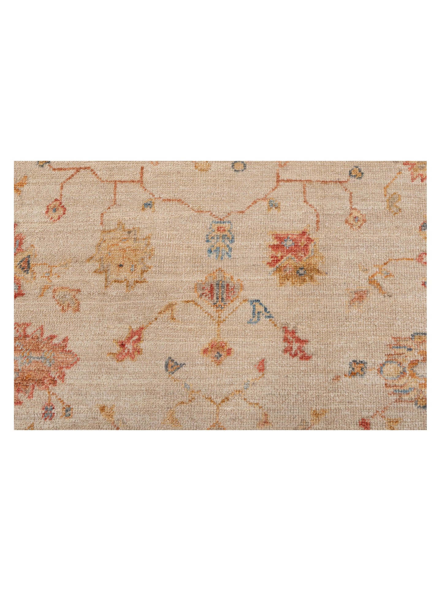 Angora Oushak 133248 Ivory Orange 6.3x12.3 Hand Knotted Rug