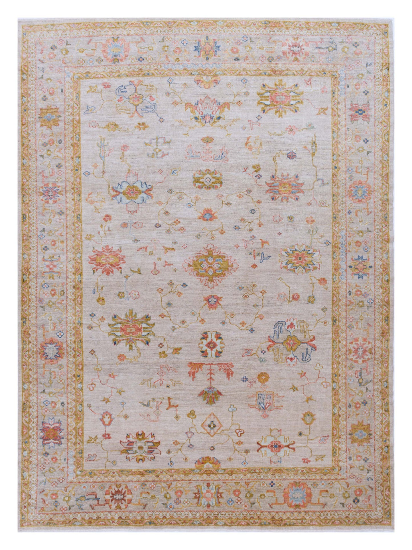 Anadol Angora Oushak  Ivory Silver Traditional