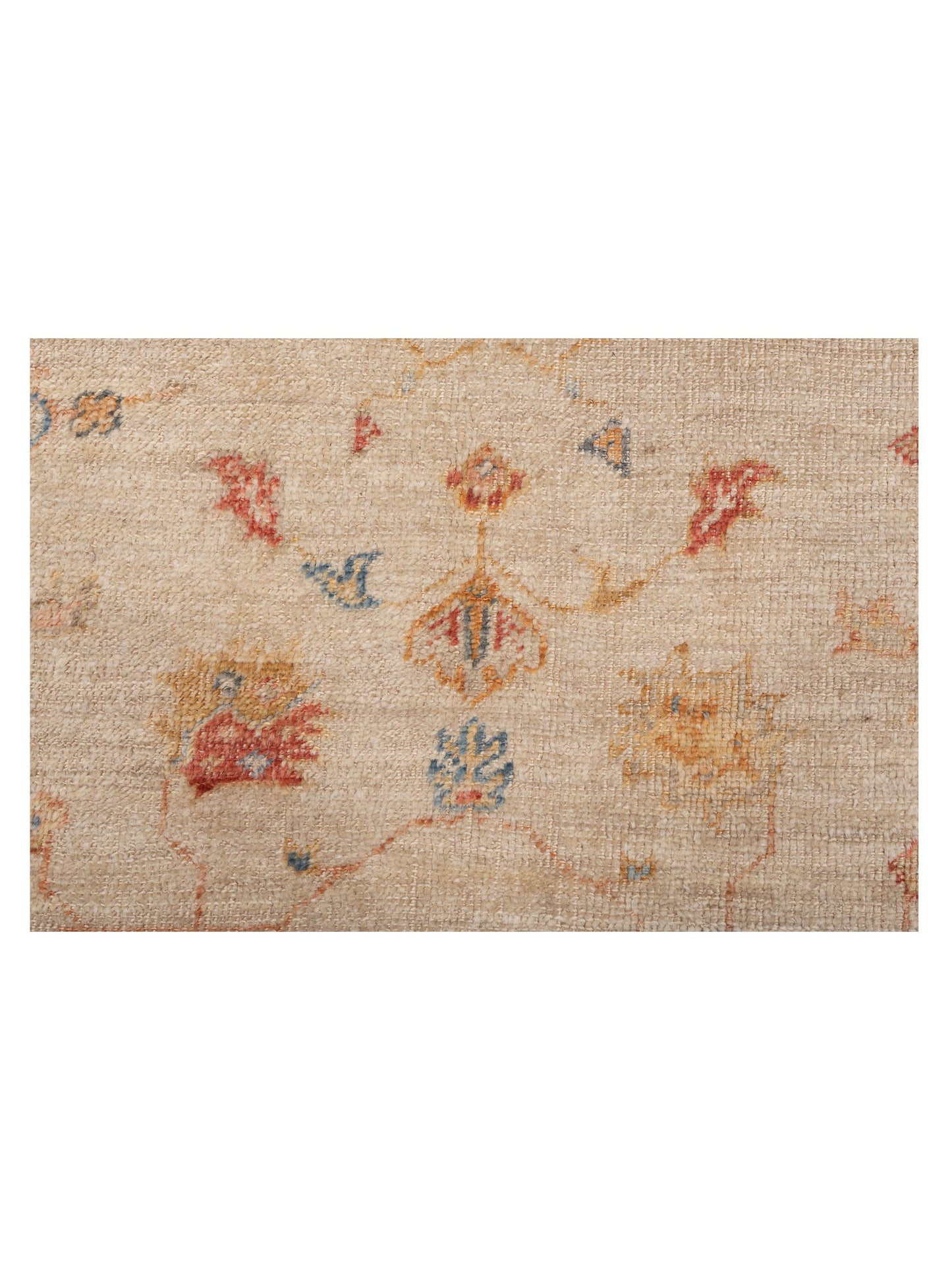 Angora Oushak 133259 Ivory Orange 6.1x12.5 Hand Knotted Rug