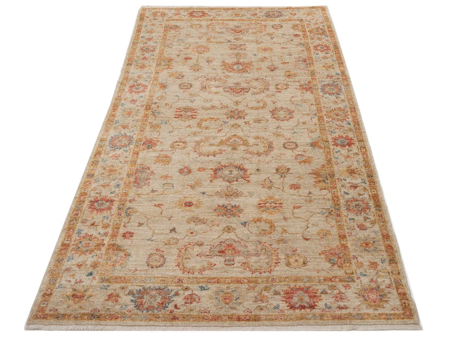 Angora Oushak 133266 Ivory Ivory 5.8x11.2 Hand Knotted Rug